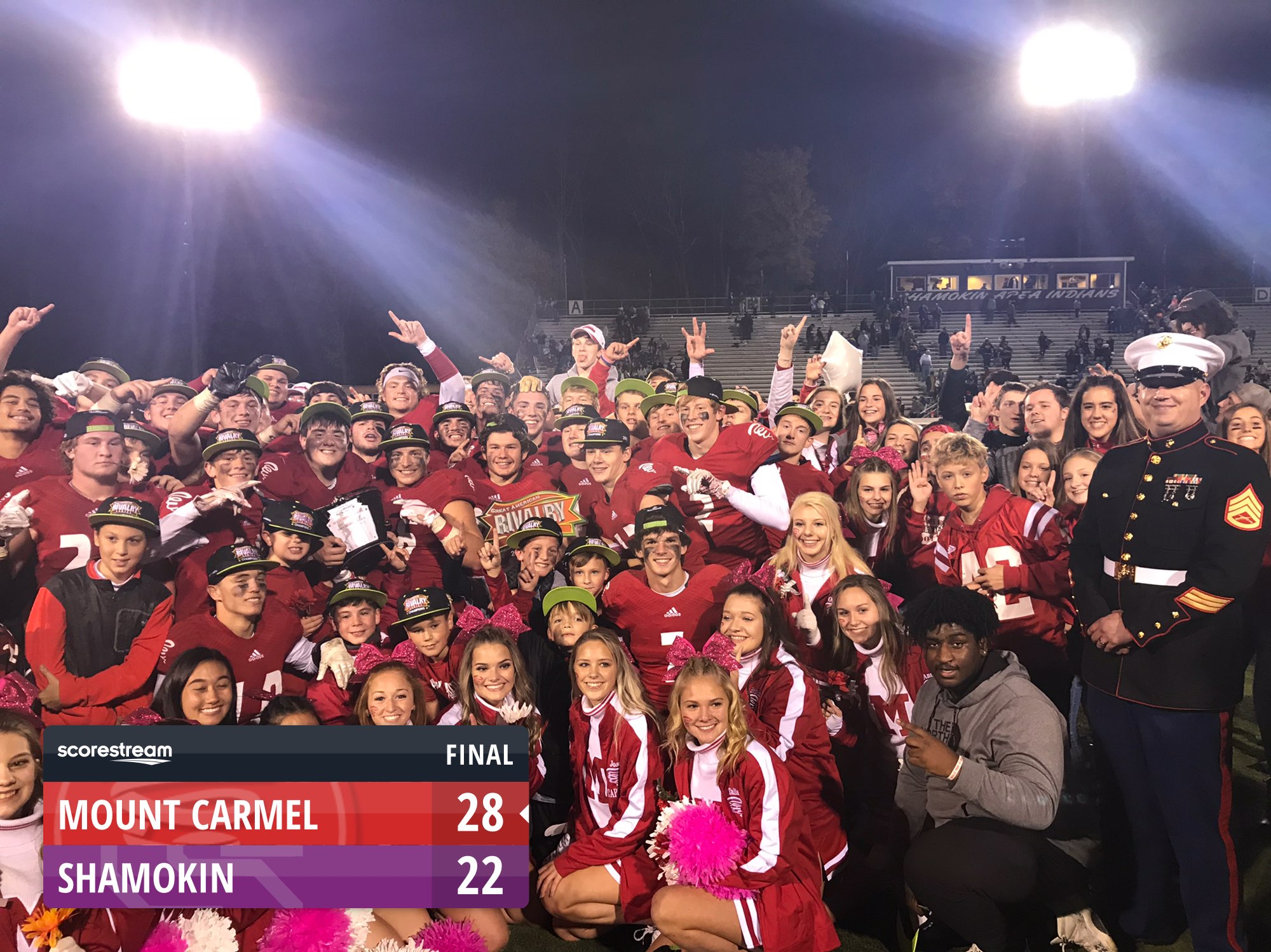 The Mount Carmel Red Tornadoes Defeat The Shamokin Indians 28 To 22 The mount carmel red tornadoes defeat the shamokin indians 28 to 22