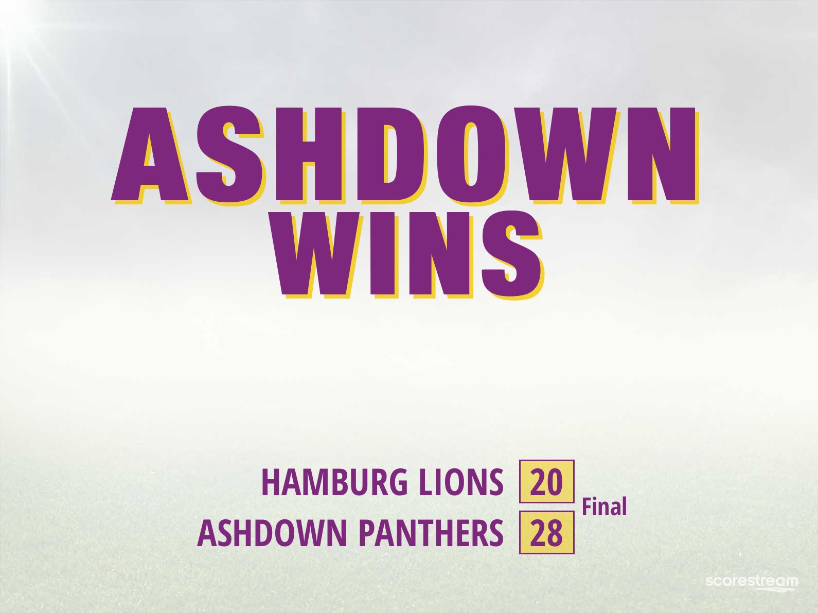 The Ashdown Panthers defeat the Hamburg Lions 28 to 20 ScoreStream