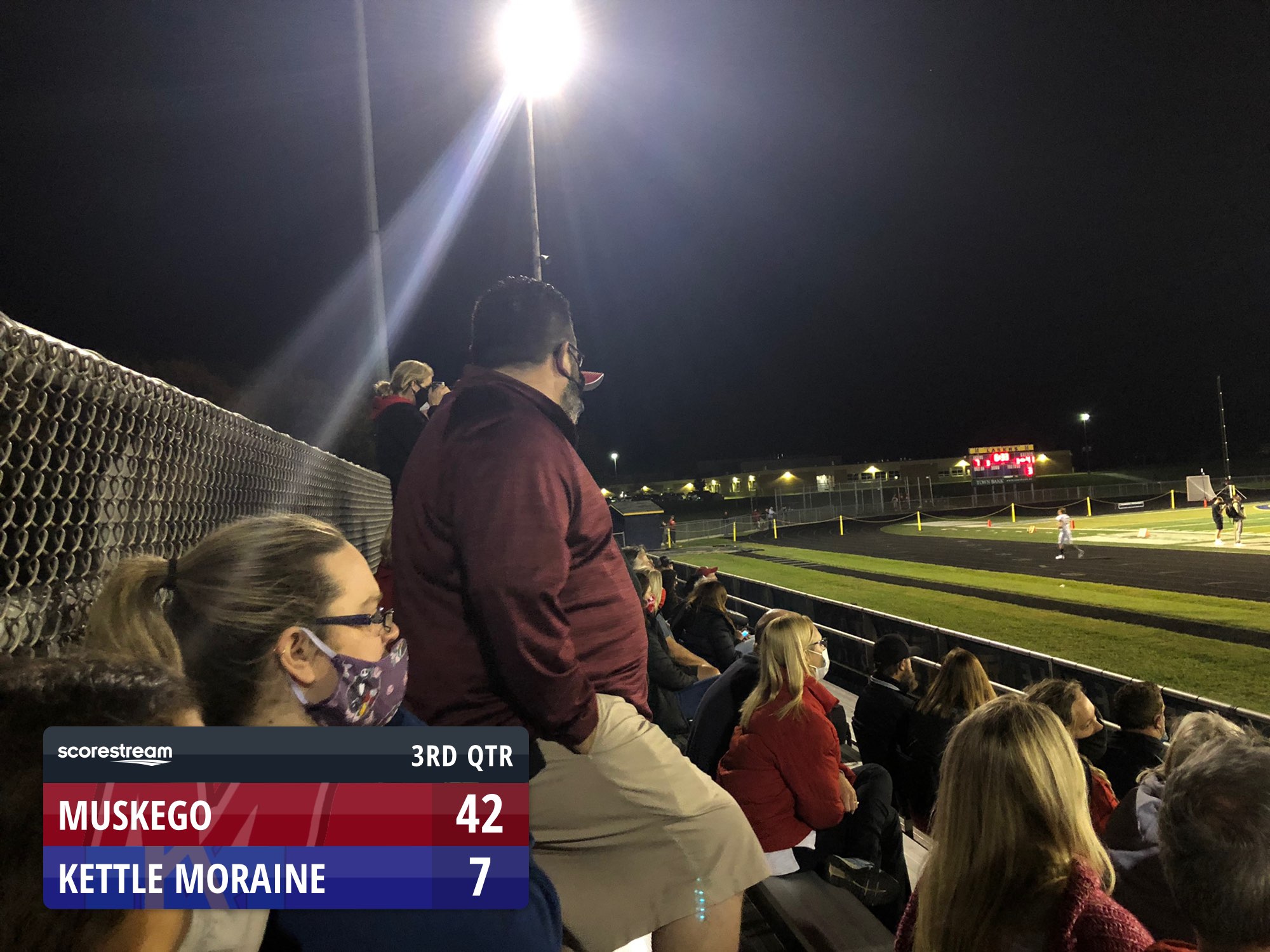 The Muskego Warriors defeat the Kettle Moraine Lasers 48 to 14