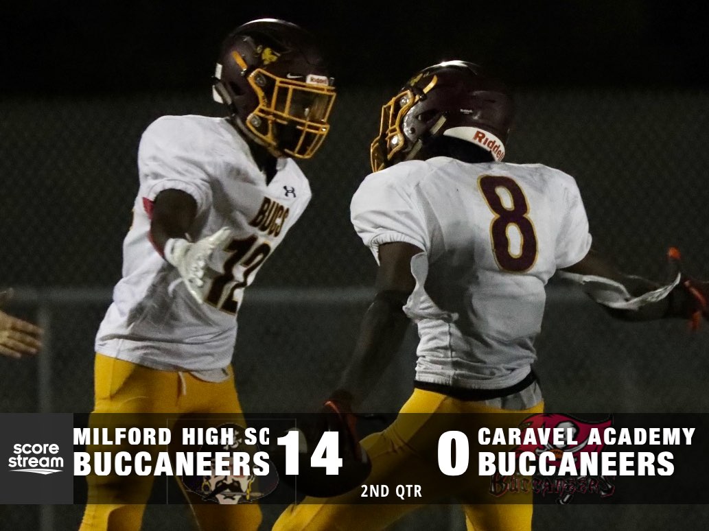 The Milford Buccaneers defeat the Caravel Buccaneers 24 to 0 ScoreStream