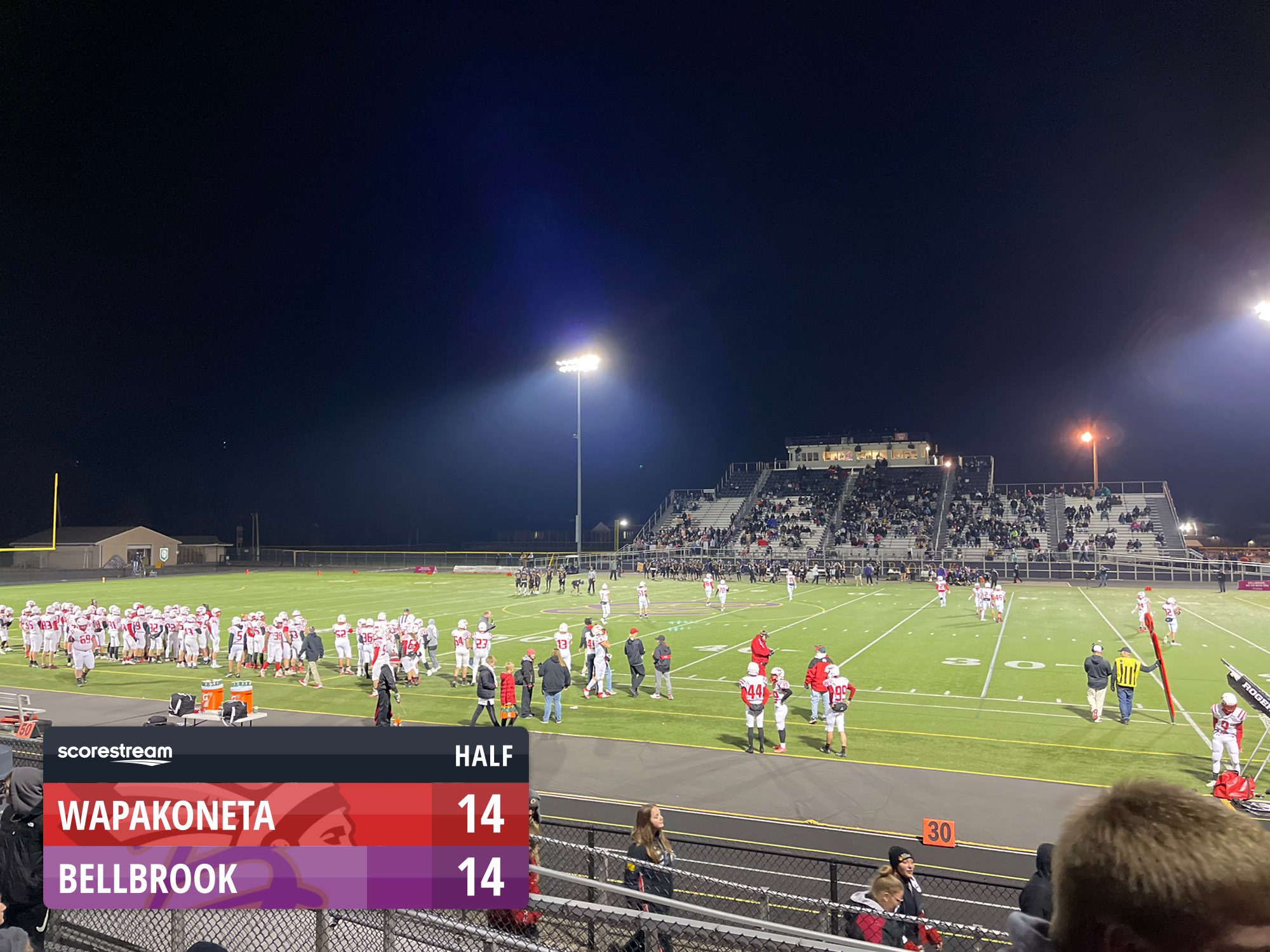 The Bellbrook Golden Eagles defeat the Redskins 42 to 35