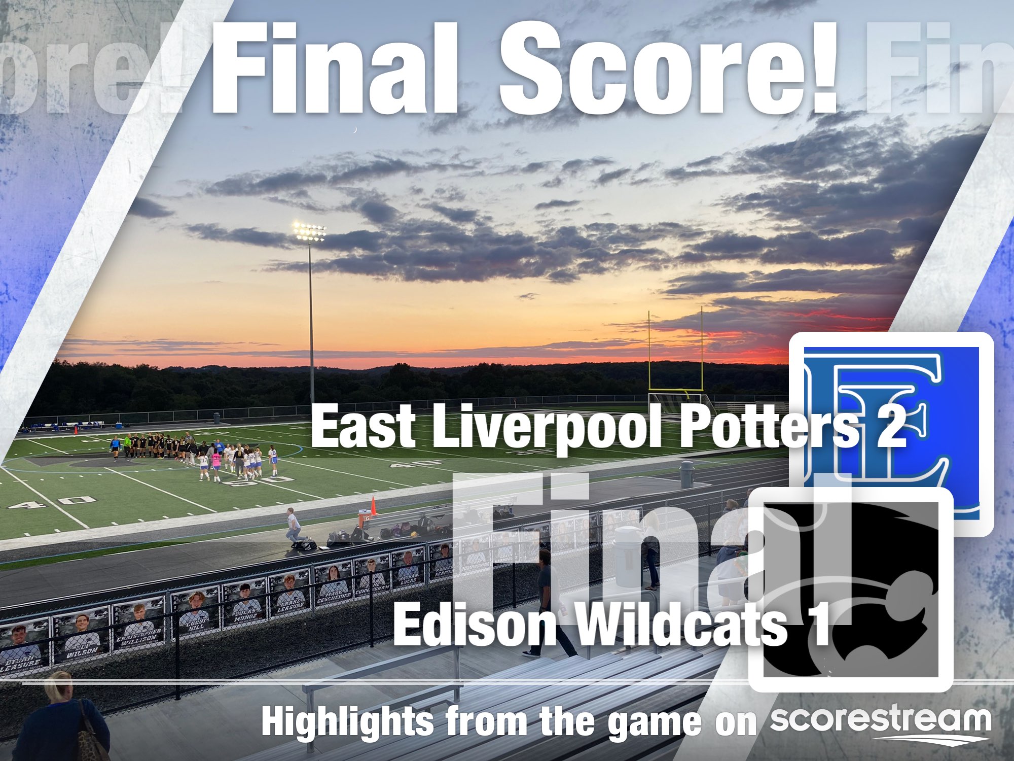 The East Liverpool Potters defeat the Edison Wildcats 2 to 1 ScoreStream
