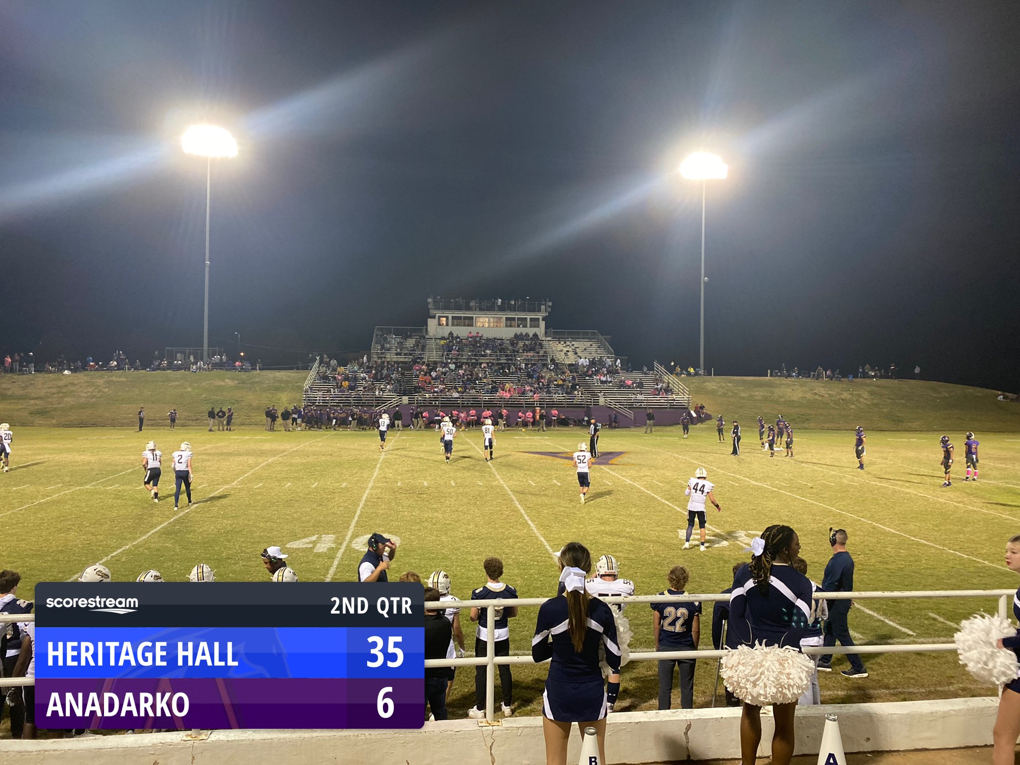 The Heritage Hall Chargers defeat the Anadarko Warriors 45 to 22