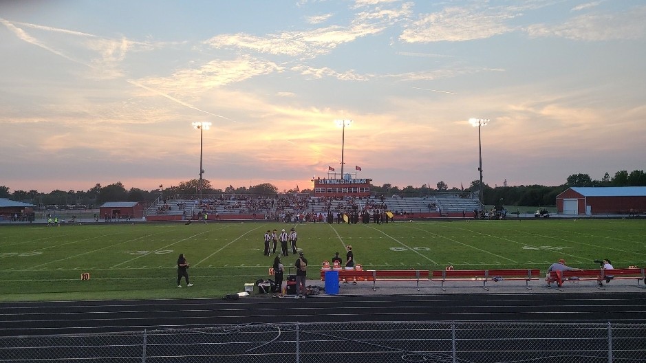 The West Lafayette Red Devils defeat the Rensselaer Bombers 48 to 14