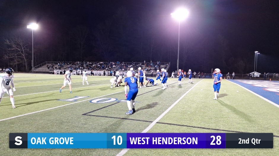 The West Henderson Falcons defeat the Oak Grove Grizzlies 45 to 24