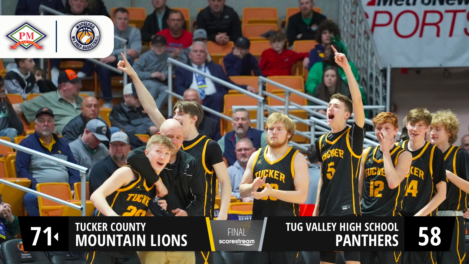 The Tucker County Mountain Lions defeat the Tug Valley Panthers 71 to