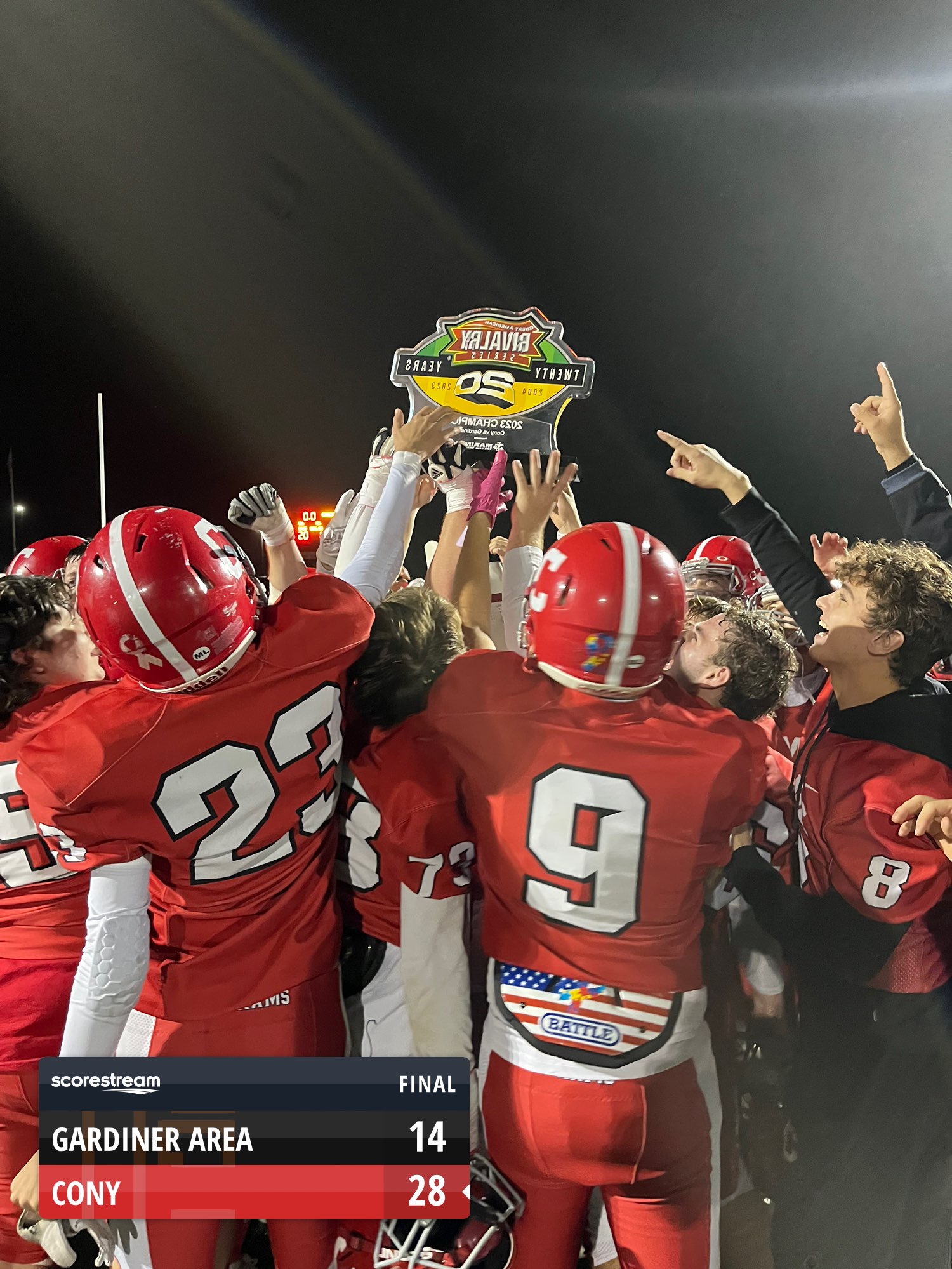 The Cony Rams defeat the Gardiner Area Tigers 28 to 14 - ScoreStream