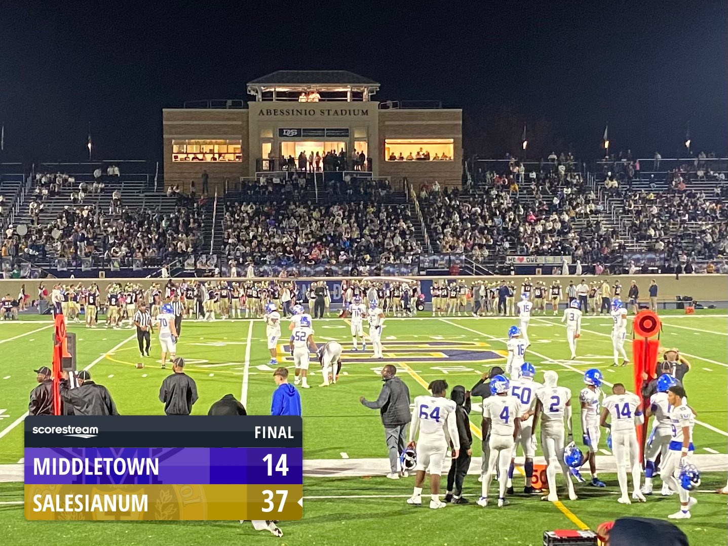 The Salesianum Sals defeat the Middletown Cavaliers 37 to 14 ScoreStream