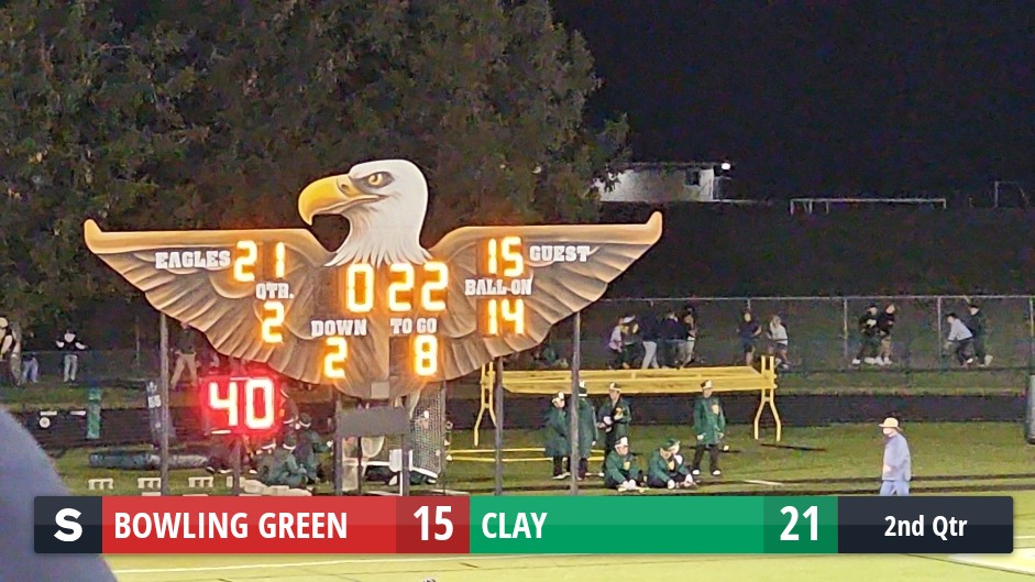The Clay Eagles defeat the Bowling Green Bobcats 24 to 22 ScoreStream