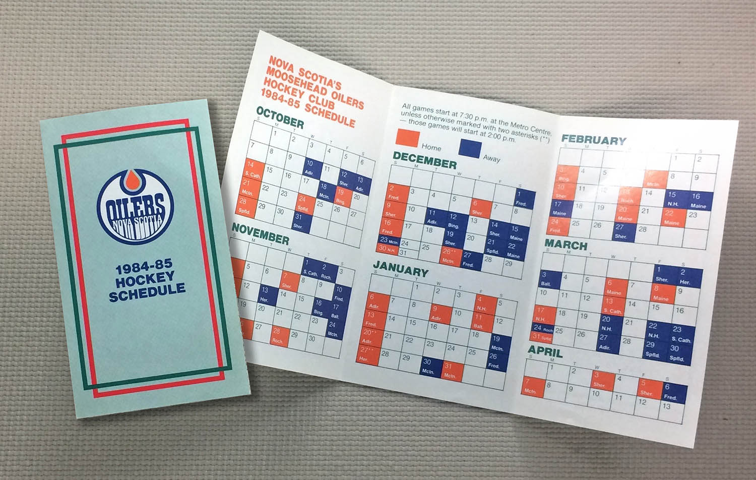 Nova Scotia Oilers 1990 91 Schedule Sportshistorycollectibles Com