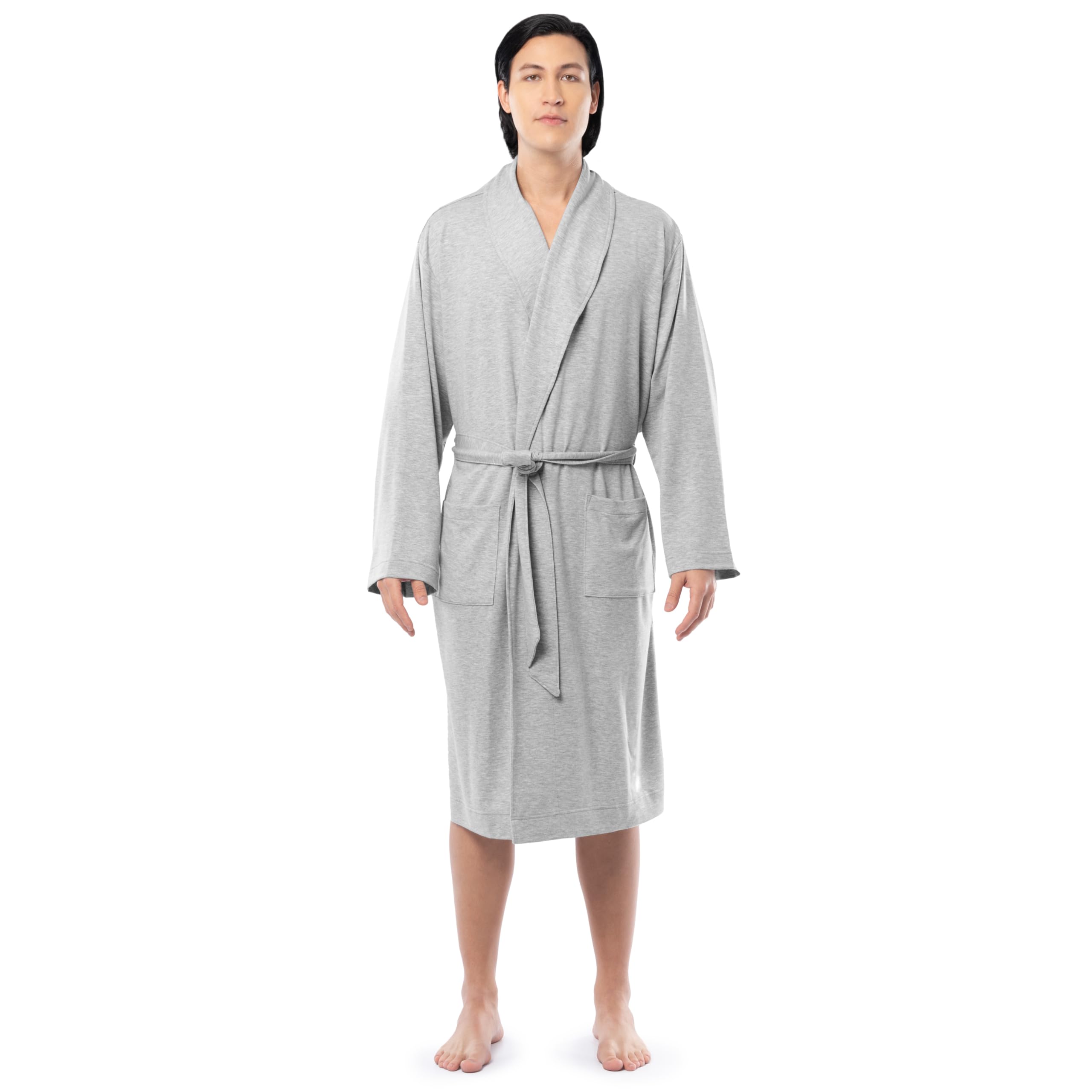 Fruit Of The Loom Men's Plush Fleece Robe - Shawl Collar Bathrobe With Pockets & Belt