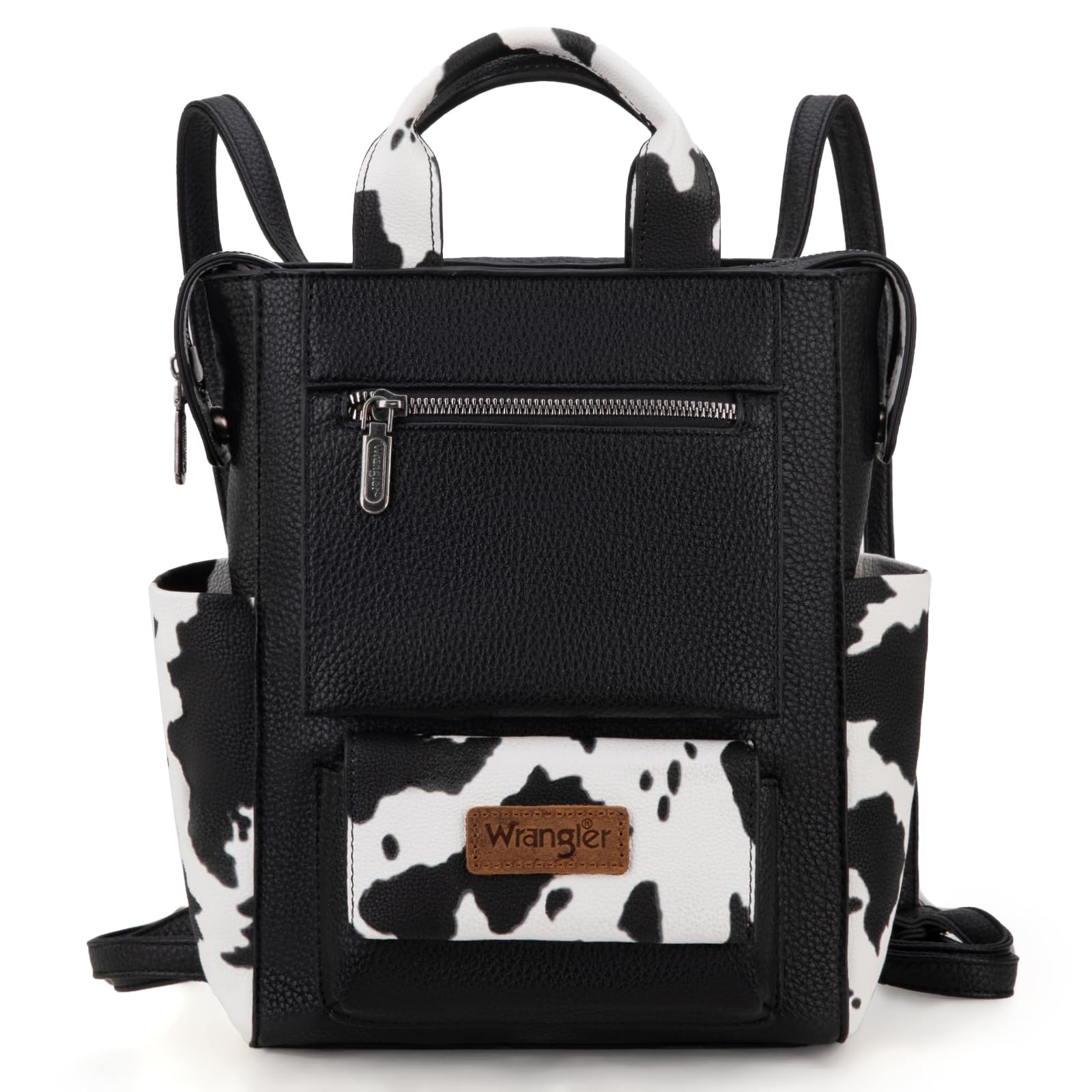 Vegan Leather Convertible Backpack Purse Anti Theft Daypack Western Style Women Mini Anti Theft Backpack Brown Vintage Leather  main image 2