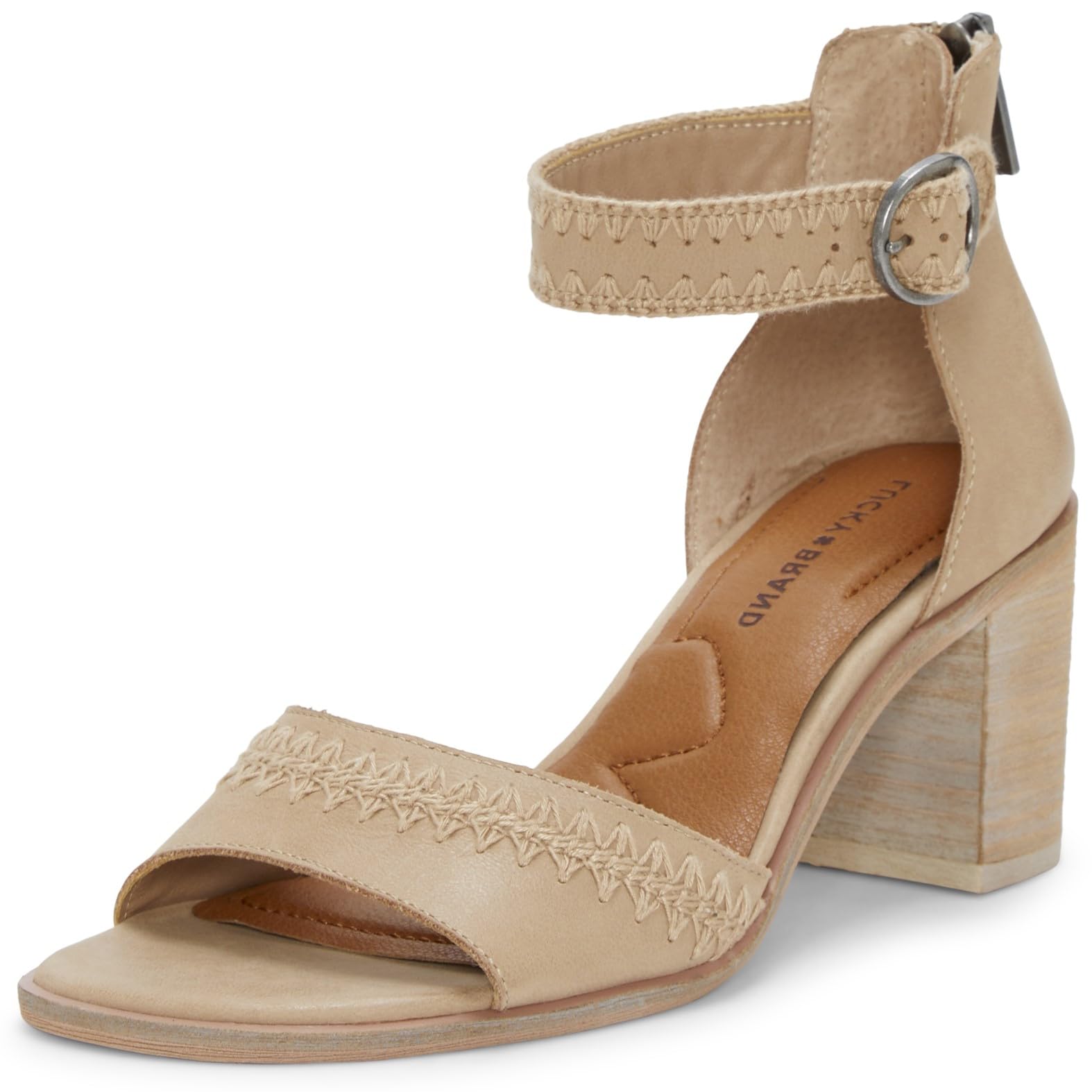 (取寄) ラッキーブランド レディース ステッチド ヒールド サンダル Lucky Brand women Shivona Stitched Heeled Sandal Smoke Grey Lucky Brand - Brandclub - Lucky Brand Shivona Stitched Heeled