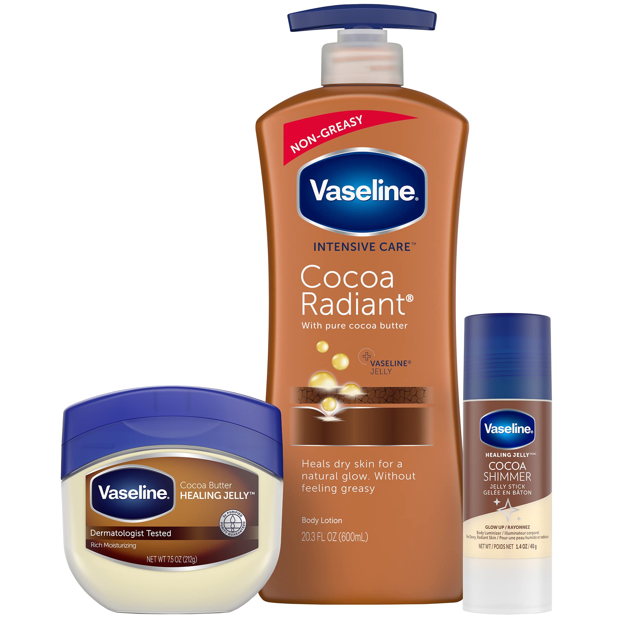 Vaseline - Brandclub - Vaseline Intensive Care Cocoa Butter Lotion, Cocoa  Radiant (20.3 oz., 2 pk. + 10 oz.), image size:2000x2000
