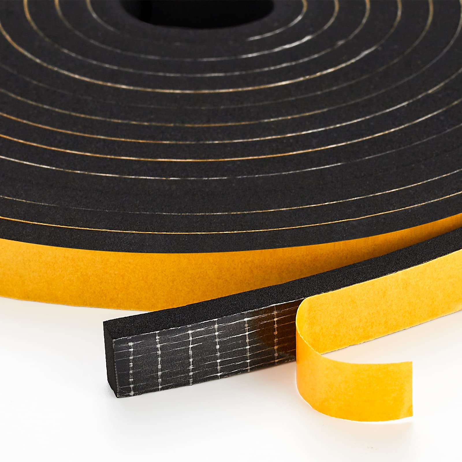 40 Feet Q-Shaped Weather Stripping - Soundproof Door Seal For Large Gaps, Easy No-Glue Installation (Black)