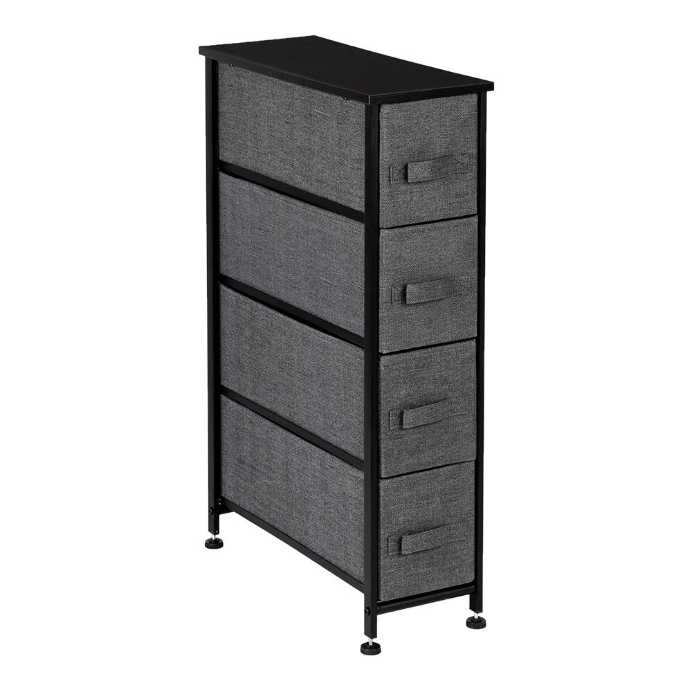 thumbnail image 2 of Idle Way Skinny 4-Drawer Fabric Dresser – Narrow Storage Tower For Bedroom, Living Room, Home Office 2 of 6