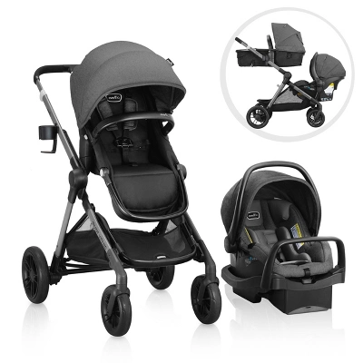 【最終値下げ】evenflo sibby travel system Evenflo Sibby Travel System Stroller, Solid Print Gray Black
