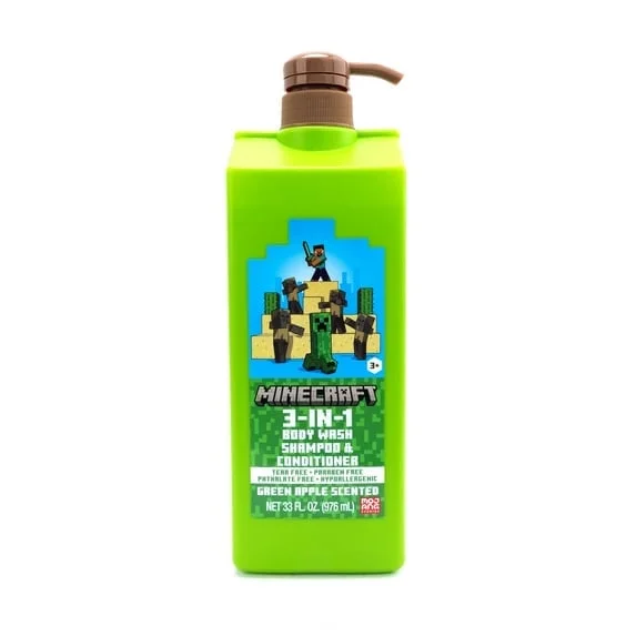 Minecraft - Brandclub - Minecraft 3-in-1 Wash, 33oz, Green Apple