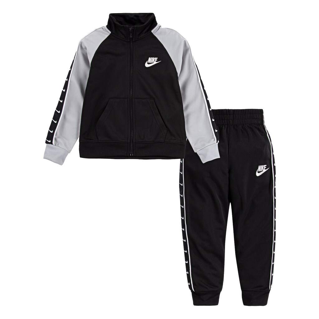 Nike - Brandclub - Nike Baby Boy's Swoosh Taping Tricot Two-Piece Set  (Toddler) Black 4T Toddler