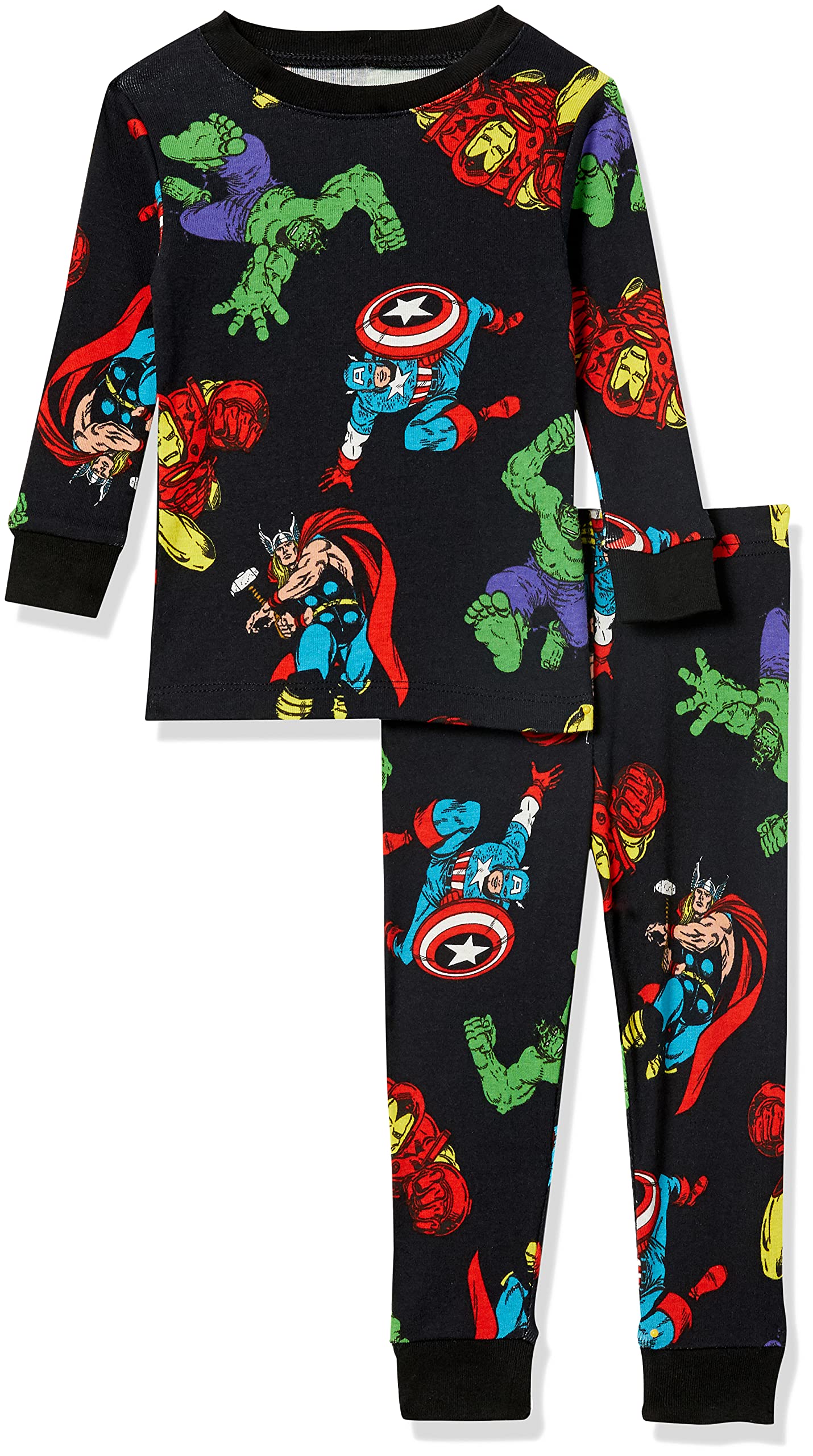 thumbnail image 2 of Marvel Flannel Pajama Set For Men - 100% Cotton Comfortable Sleepwear, Drawstring Waist Pants & Crew Neck Top, Official Licensed Marvel Product 2 of 12