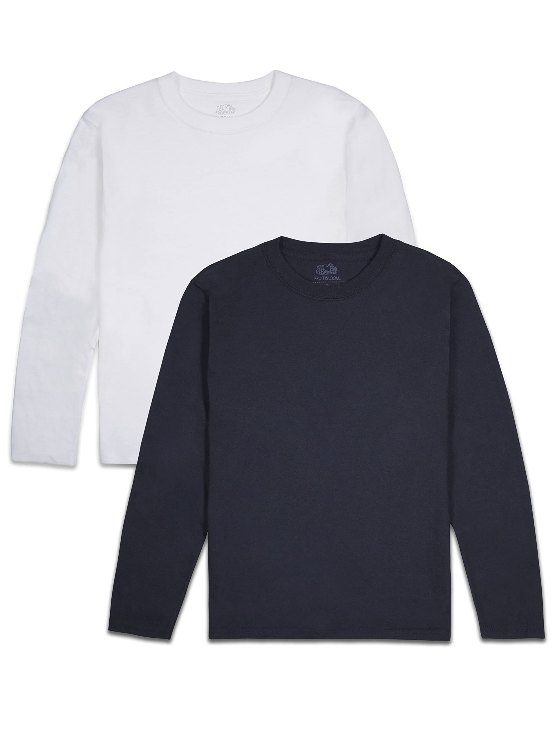 Fruit Of The Loom Kids' Valueweight Long Sleeve T-Shirts - Pack Of 2, 100% Cotton - View #5