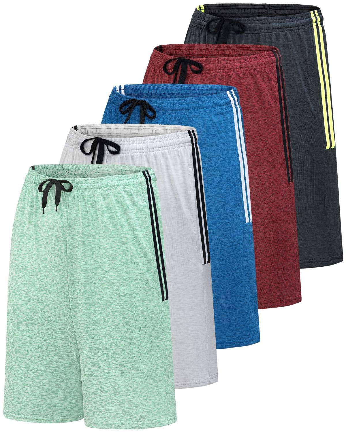Basketball Shorts Real Essentials Men's Big Tall 3-Pack Dry Fit