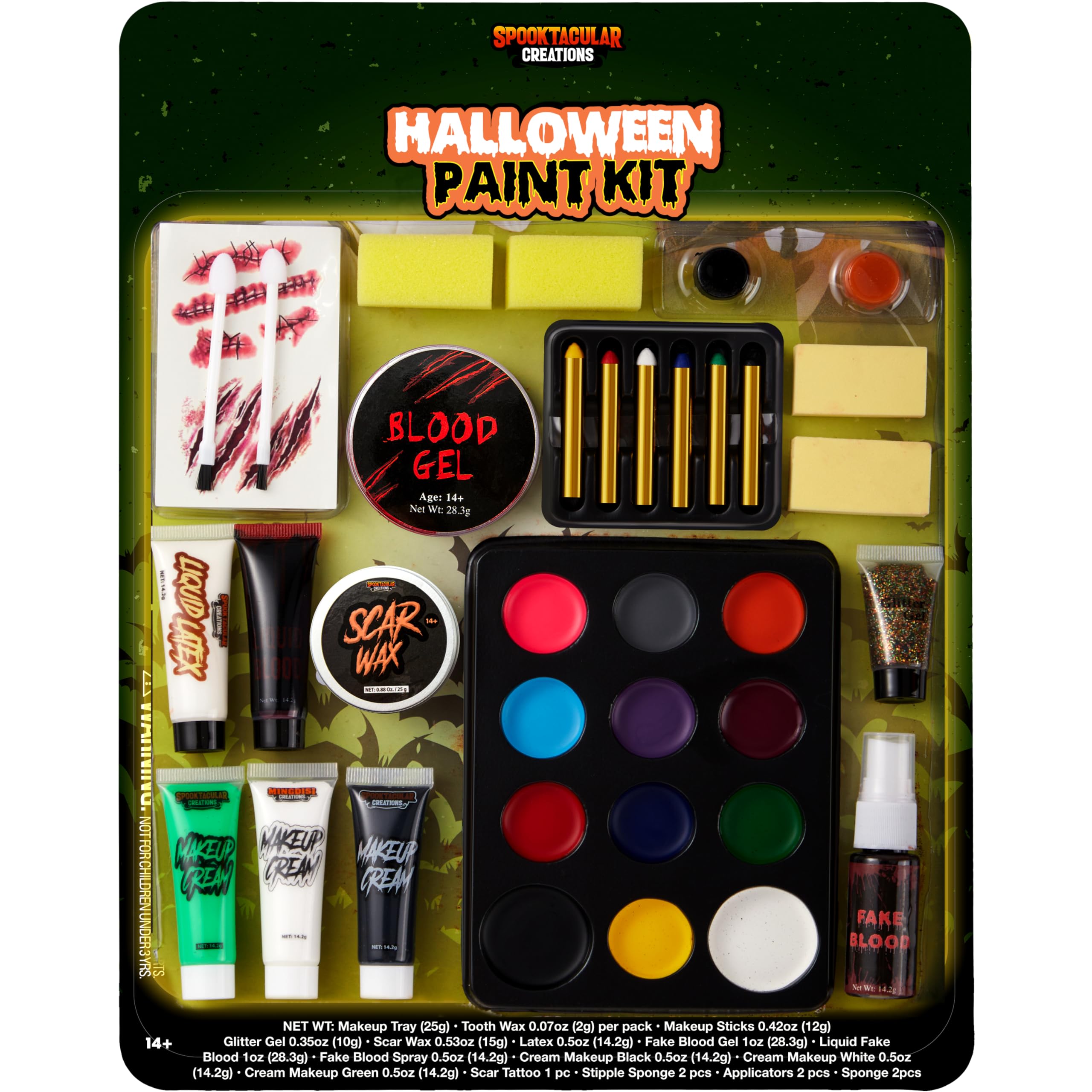 Spooktacular Creations Bouteille De Sang Faux Et De Latex Liquide, Environ 532.32ml Respectivement, Pour Costume D'Halloween, Maquillage Et Habillage De Zombie, Vampire Et Monstre