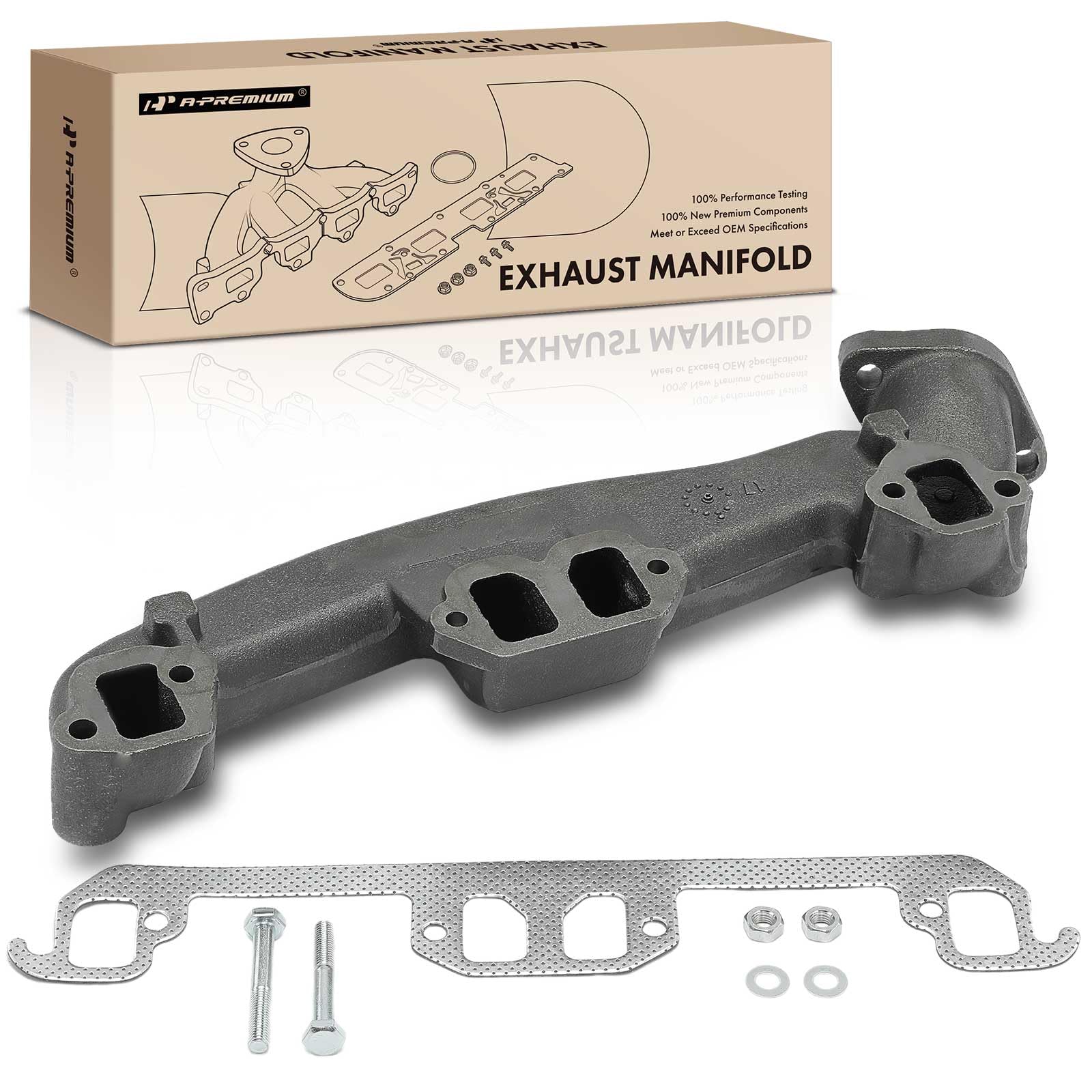 One New Exhaust Manifold w/Gaskets ＆ Elbows Fits Massey Ferguson 175, 175 UK, 178 UK, 180, 1844, 220 Backhoe Models Interchangeable with 1862807M1, 7 141 1 5litre Exhaust Manifold Gasket
