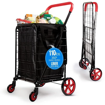 Cart For Groceries SKYSHALO Folding With Removable Waterproof