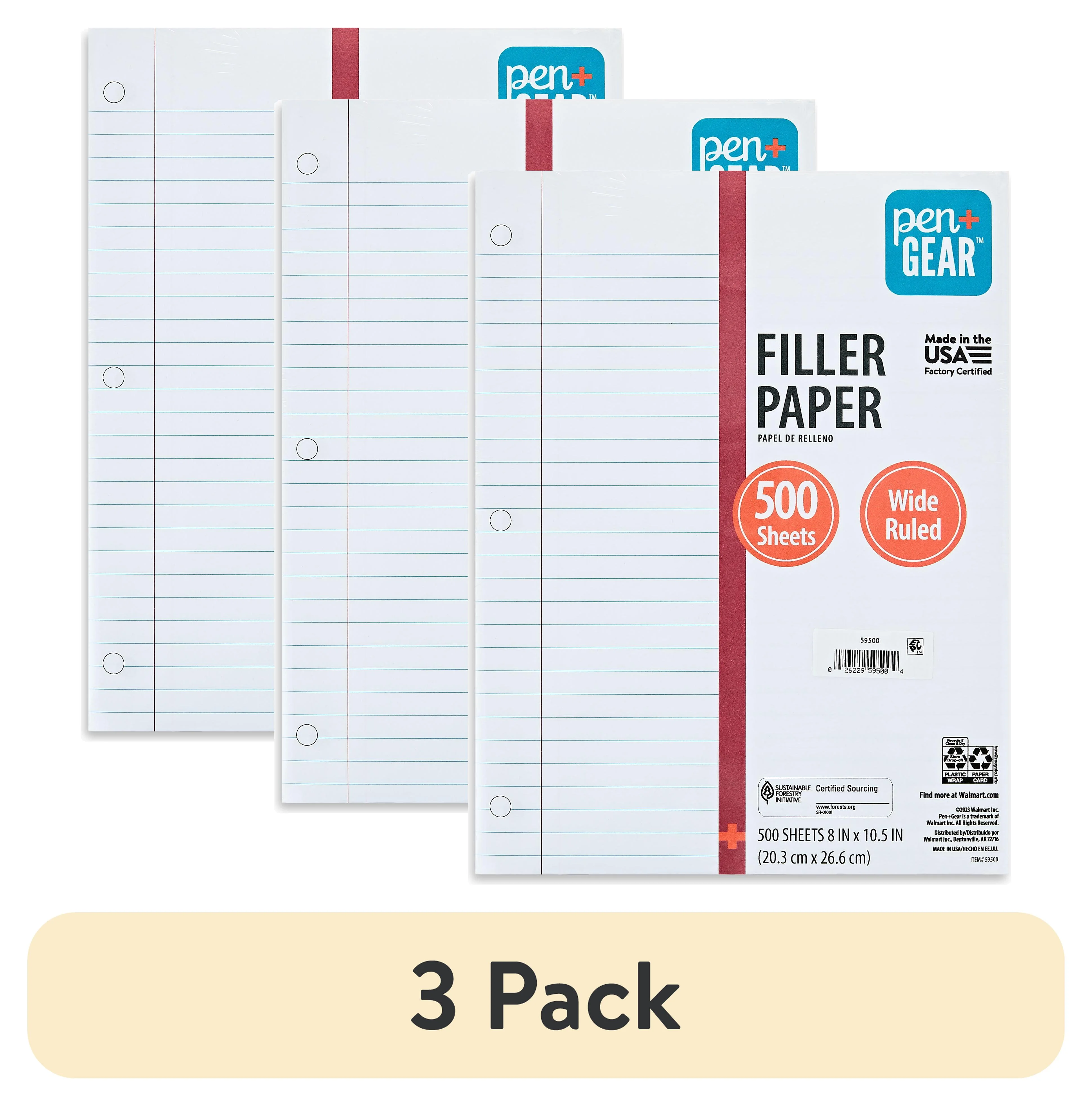 PEN+GEAR - Brandclub - Pen+Gear College Ruled Filler Paper, 10.5