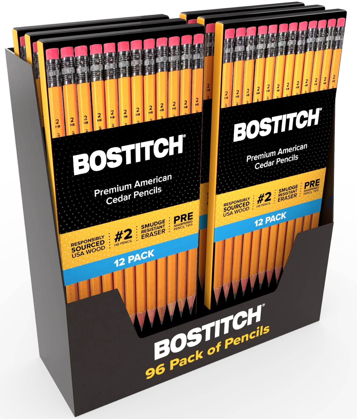 Bostitch Premium Cedar Pencils 24 Pack Pre-Sharpened 2 HB Graphite Latex Free - View #6