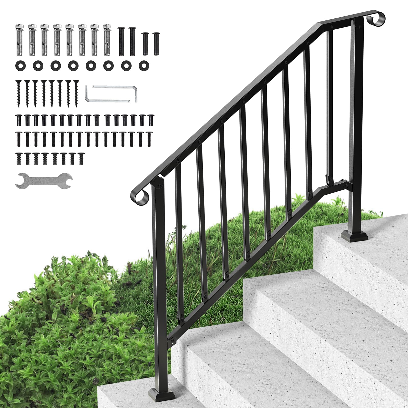 Handrails For Indoor Stairs 3FT Galvanized Steel Stair Handrail - 1.25\, image size:1600x1600