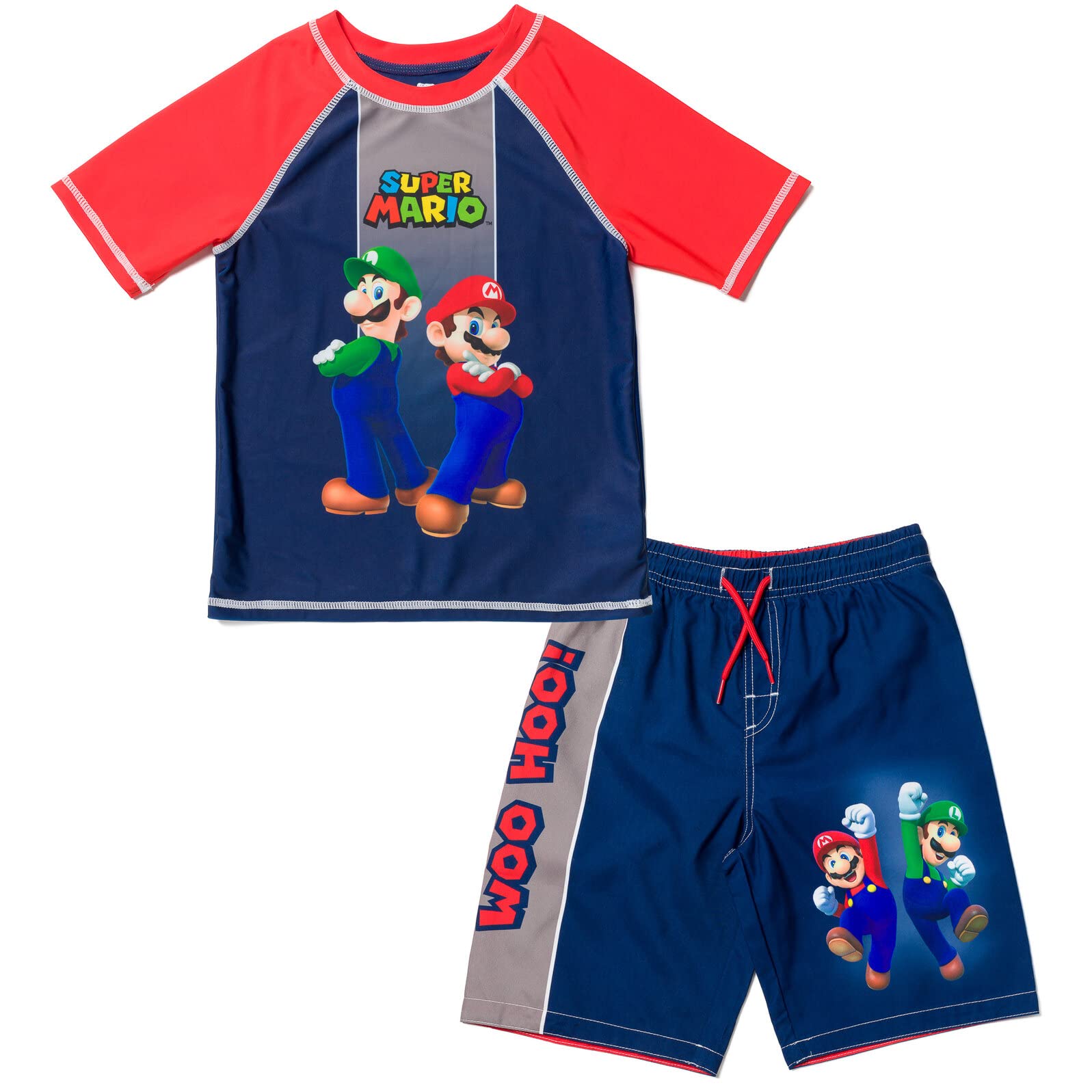 Short De Bain Super Mario Garçon - Maillot Bleu Jeux Vidéo 11-12 Ans