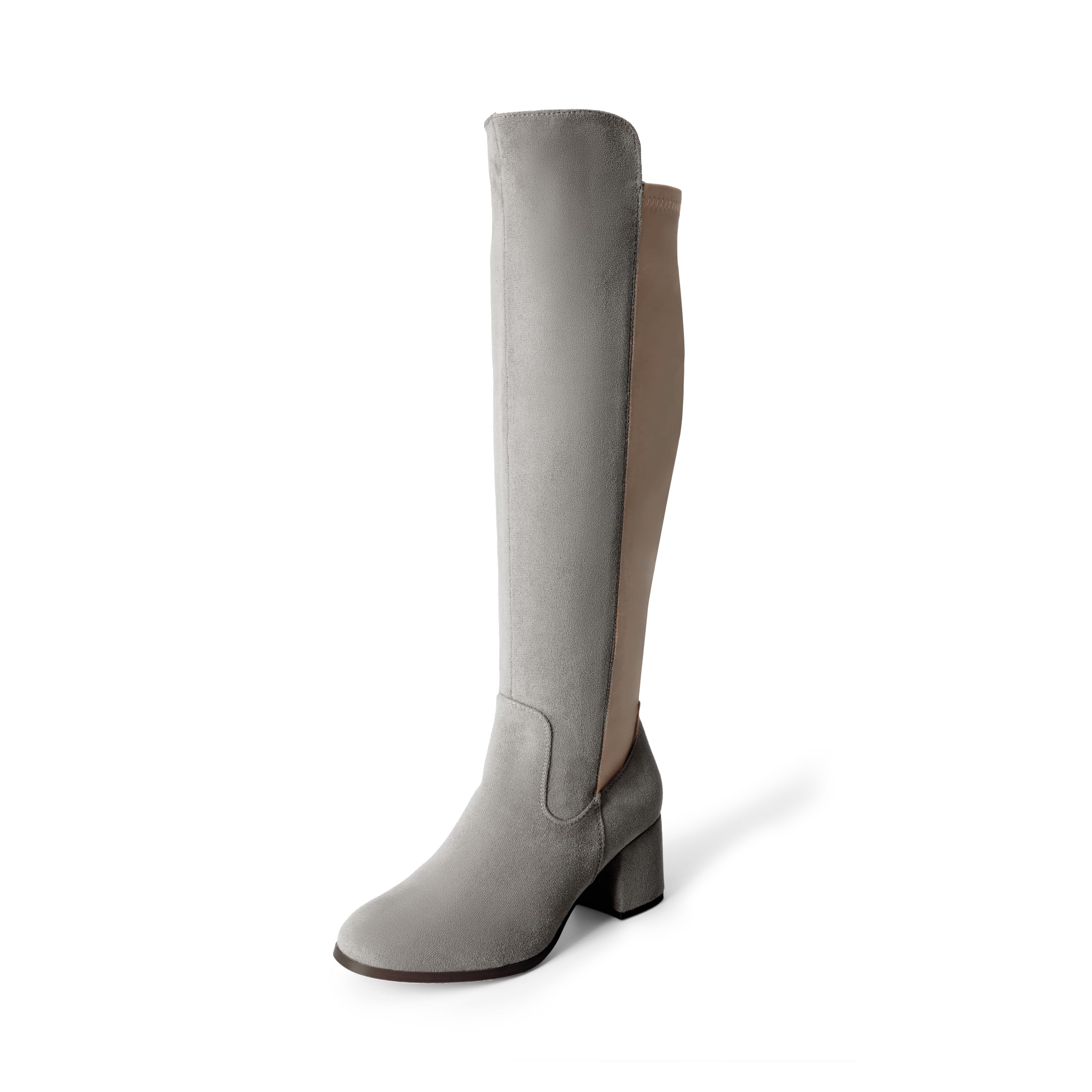 Slouch Boots Grey Knee High Boots Wide Calf Knee Boots DREAM PAIRS