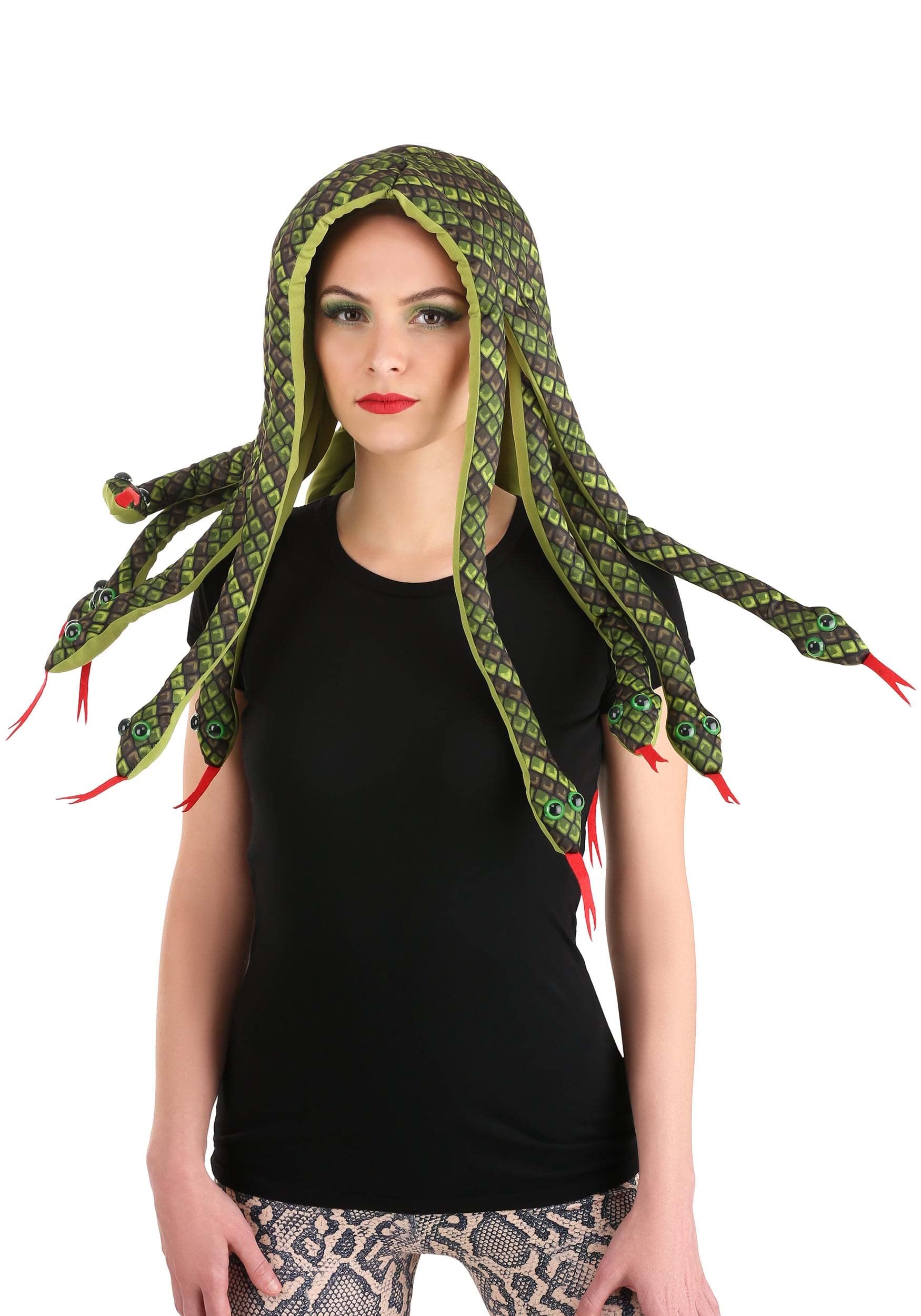 Snake Headband Plastic Green Halloween Cosplay Hair Accessory Women 2PCS Egyptian Snake Headbands for Halloween Cosplay  main image 2