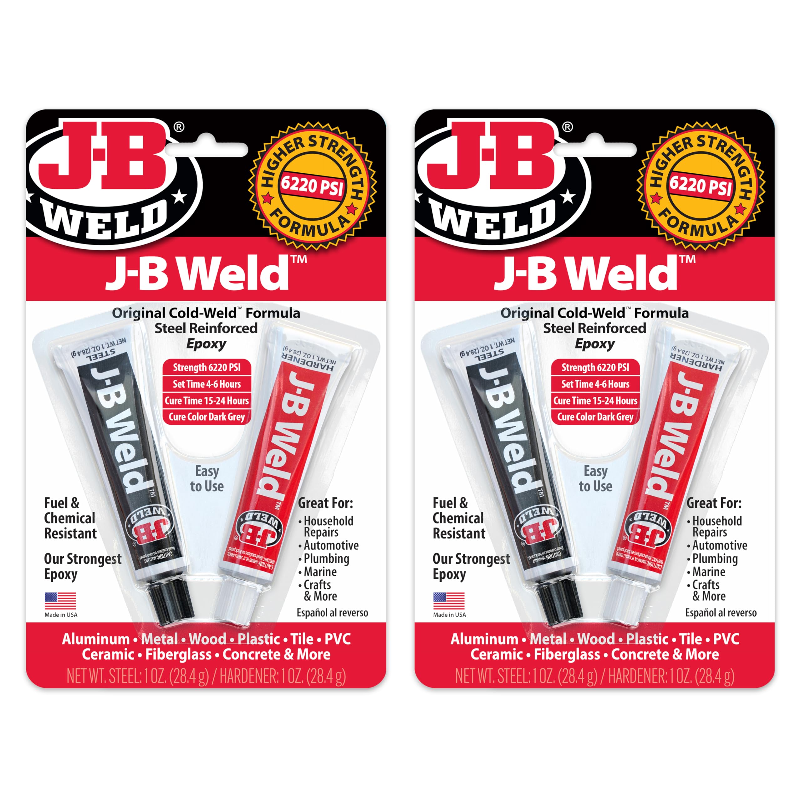 2 Tubes Of JB Weld Steelstik - 900 PSI Epoxy Putty, Cures In 1 Hour, Dark Grey 6 thumbnail image