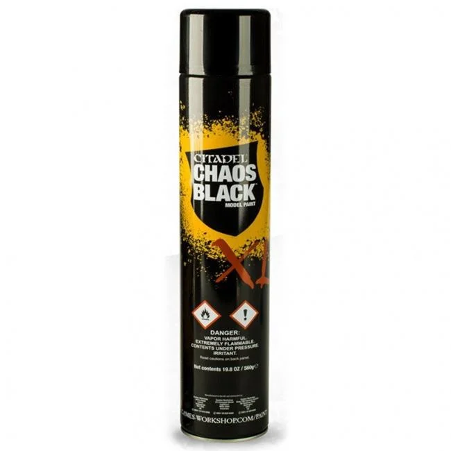 Citadel Colour Spray Chaos Black – 400ml Sprühfarbe Für Miniaturen & Modellbau