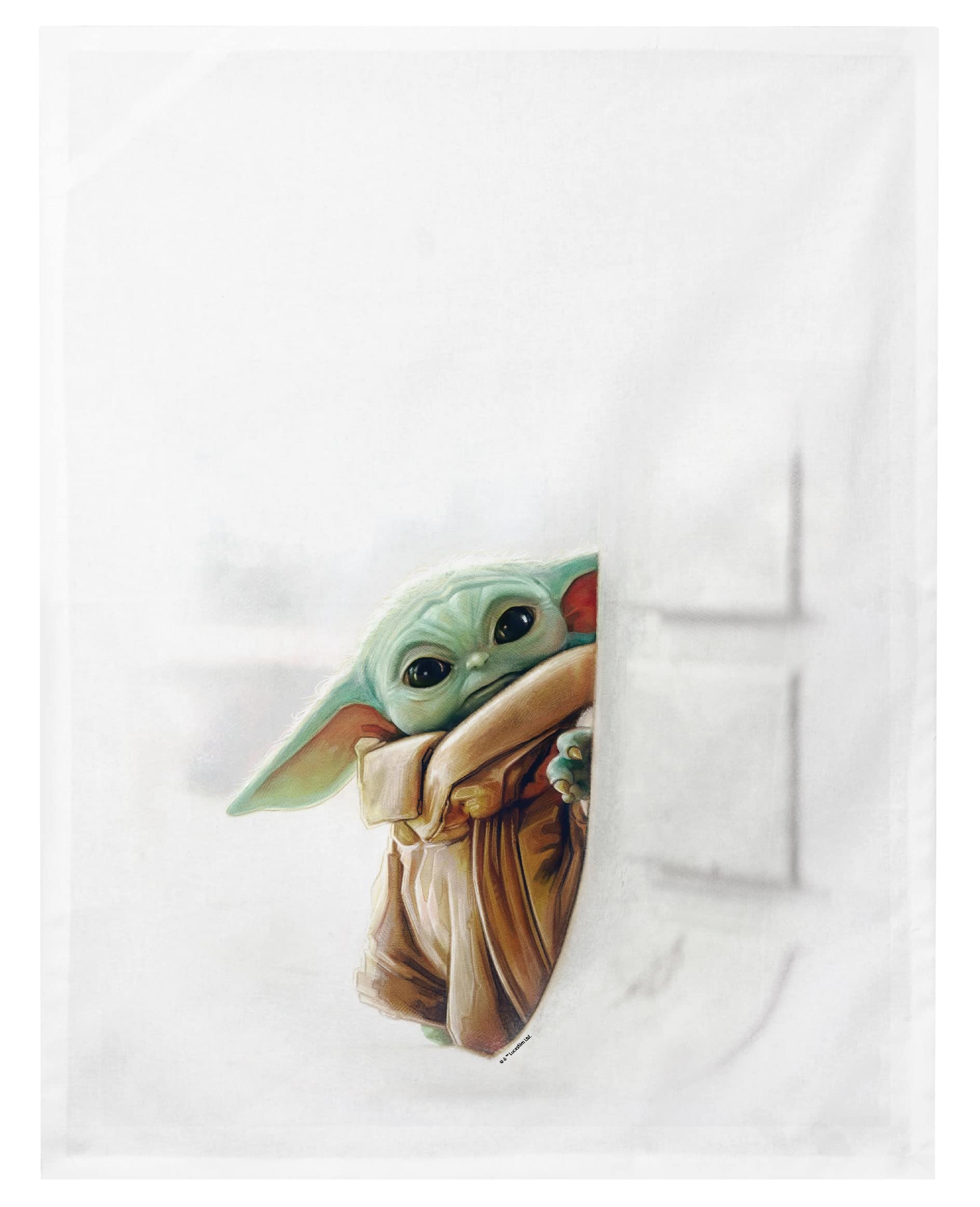 Official Star Wars The Mandalorian Baby Yoda (Grogu) Kitchen Towel - 100% Cotton, 12x17 Inches