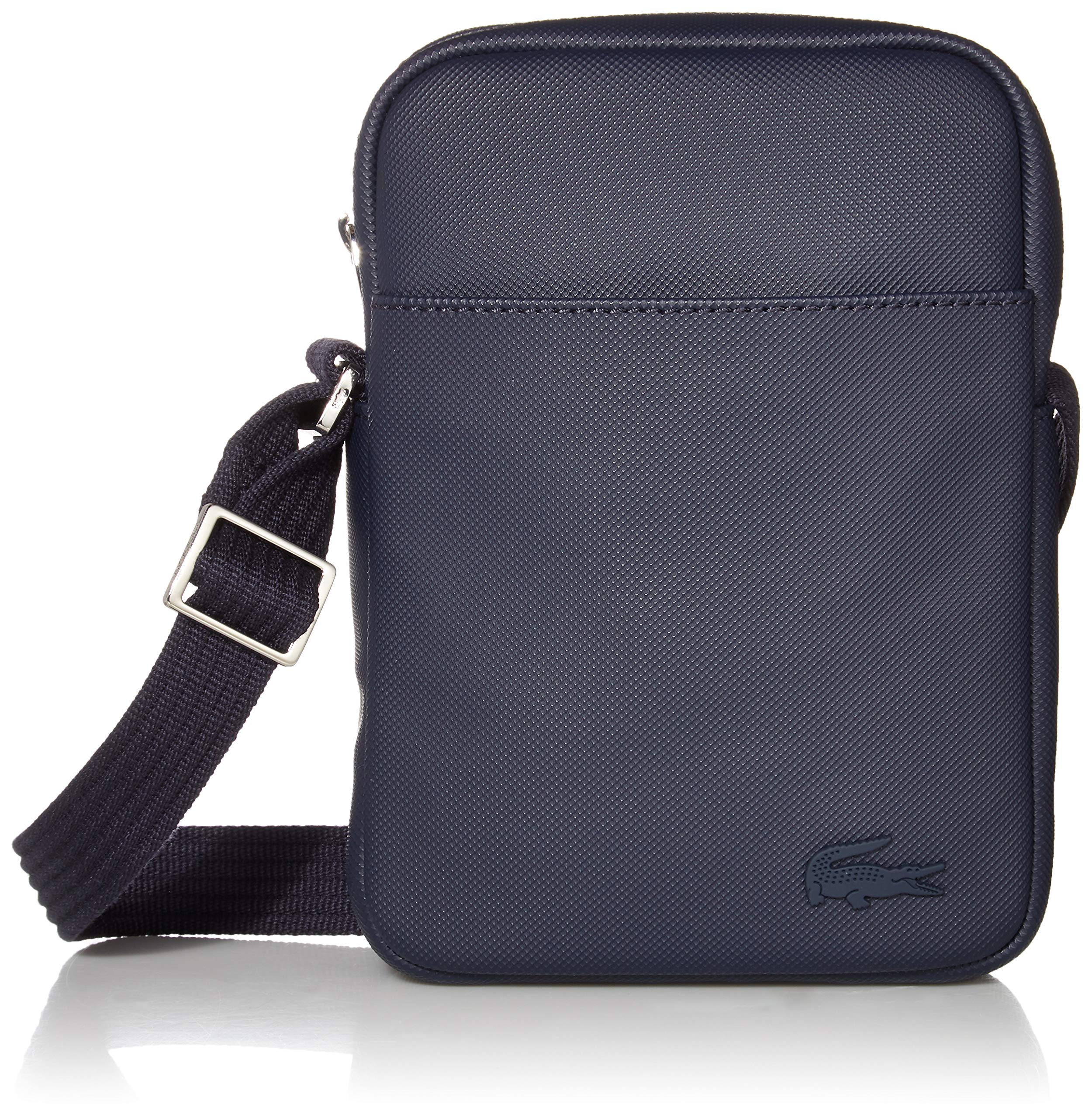 【LACOSTE】NOMOGRAMME Flap Messenger Bag_NU4838M (GREY BLUE) Unisex Monogram Leather Flap Close Satchel - Bags - New In