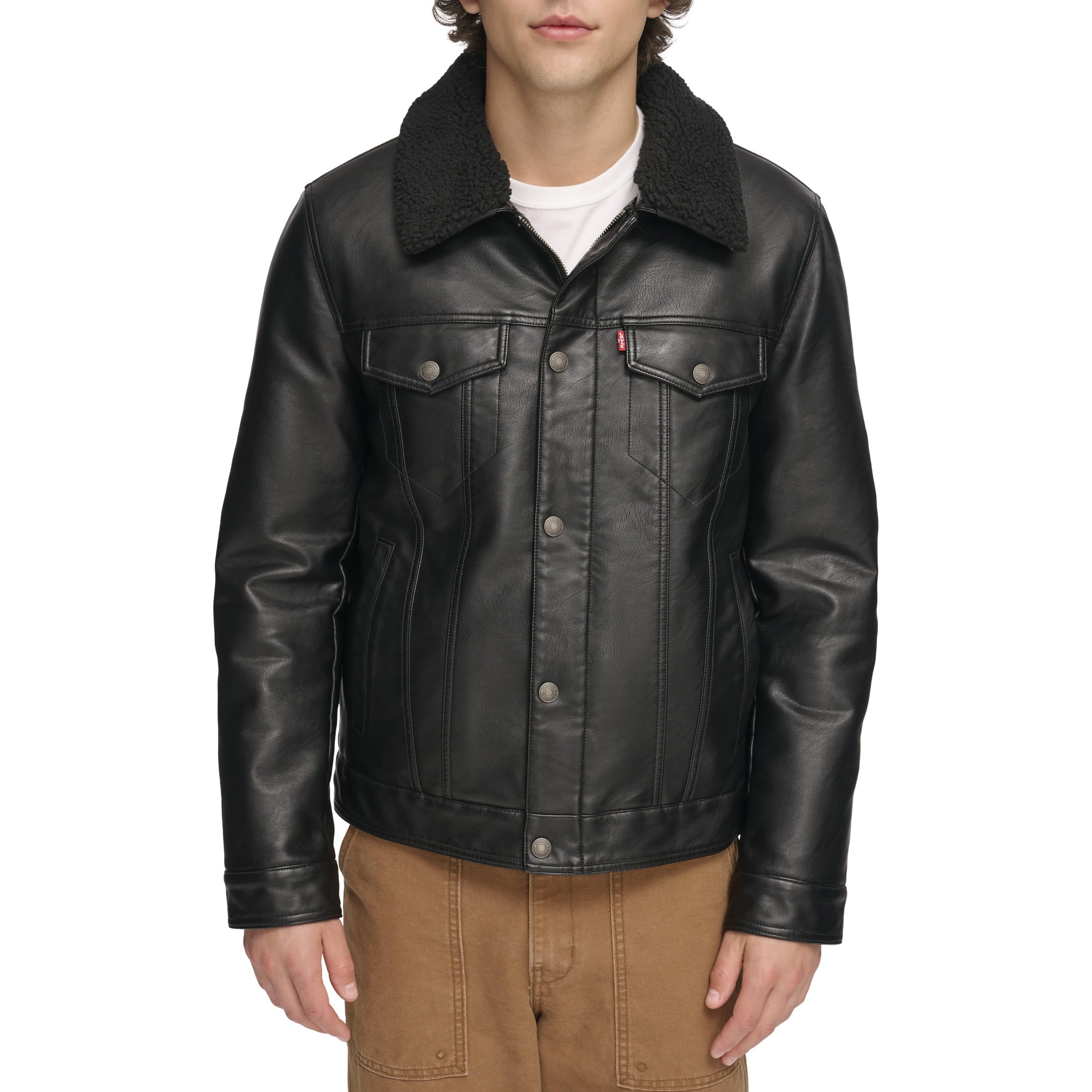 Levi's - Brandclub - Levi's Men's Faux Leather Classic Trucker Jacket