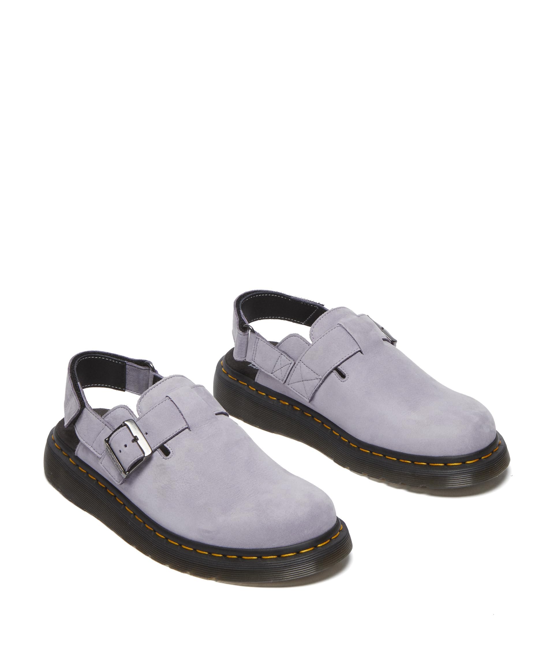 (Dr.Martens) Brookline Mule ★ GREY Dr Martens Brookline Mule Mist Grey Bronx Suede | The Vault UK