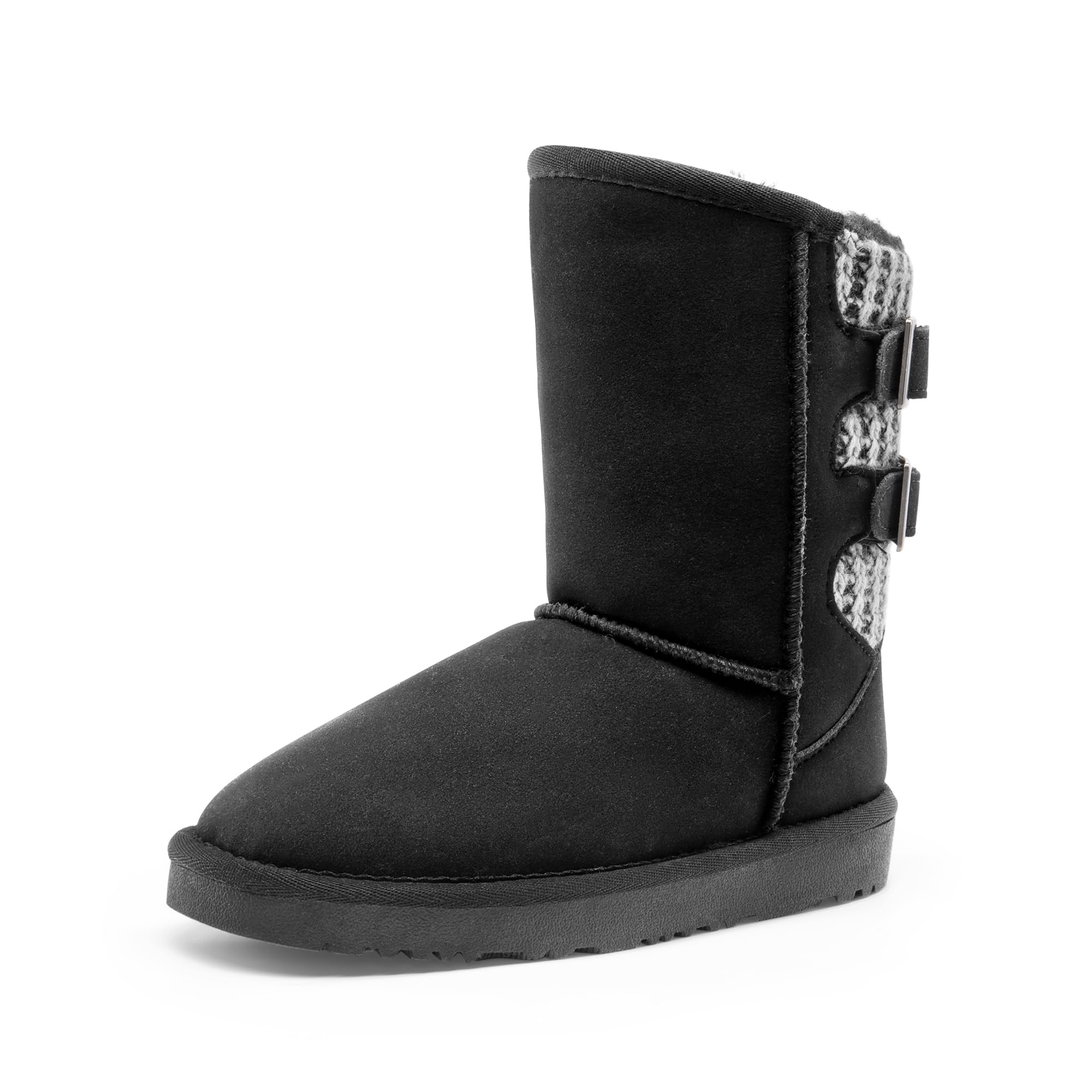 Girls Lace Up Riding Boots Mid Calf Combat Boots PU Leather