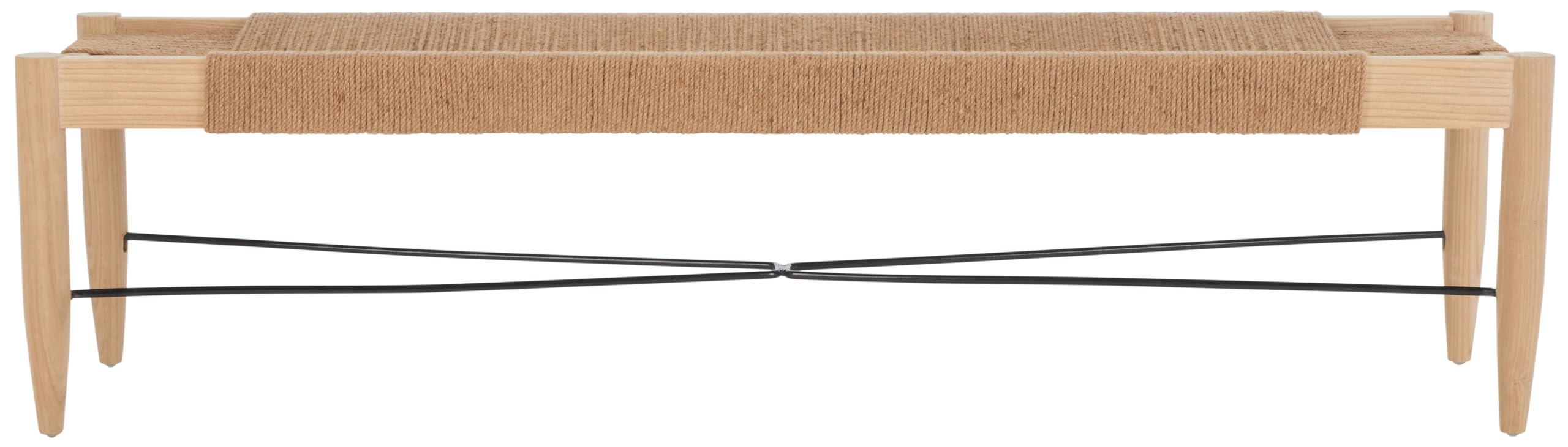 Kara Cushioned X Bench - English Elm