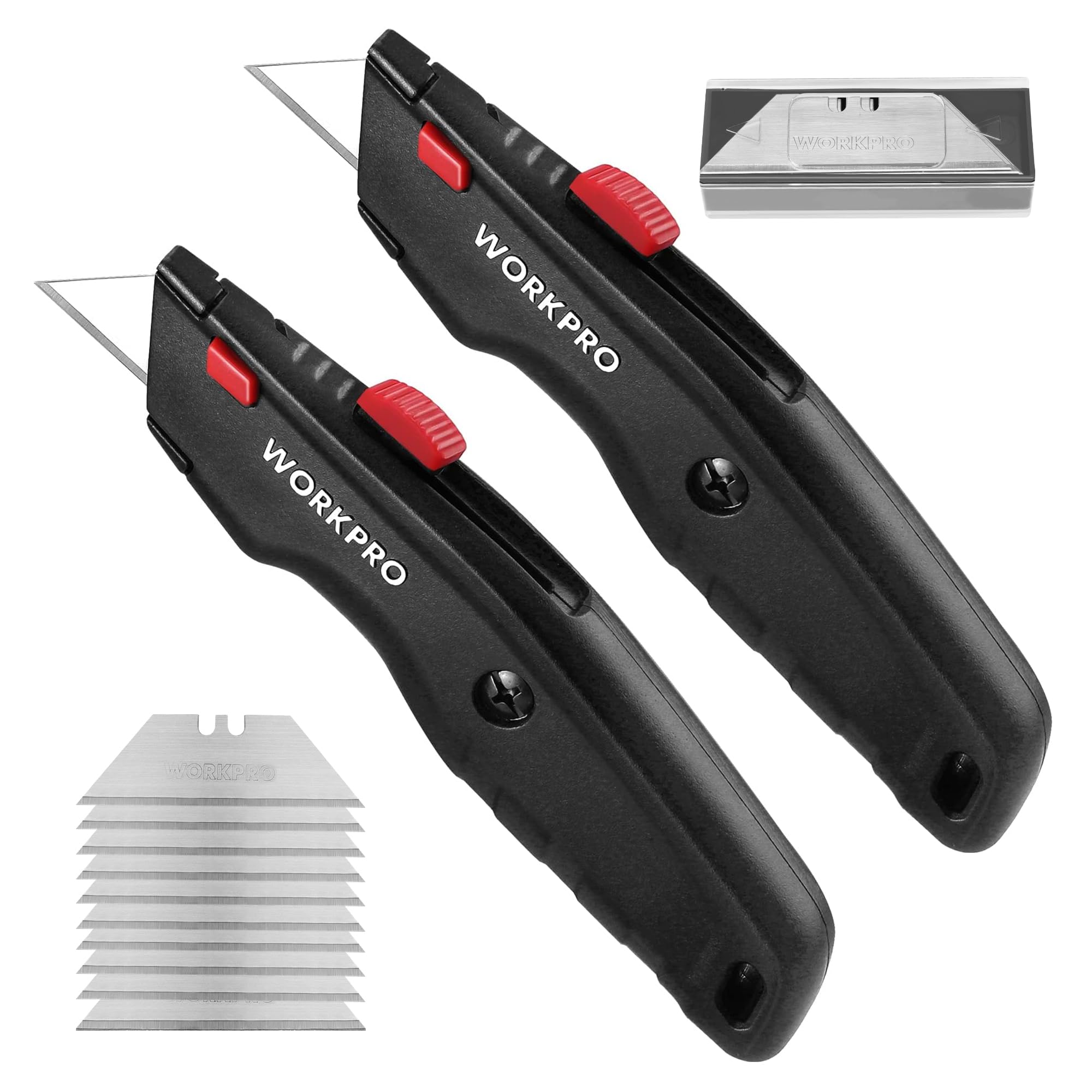 WORKPRO 100PCS/200PCS Single Razor Edge Blades Carbon Steel Scraper