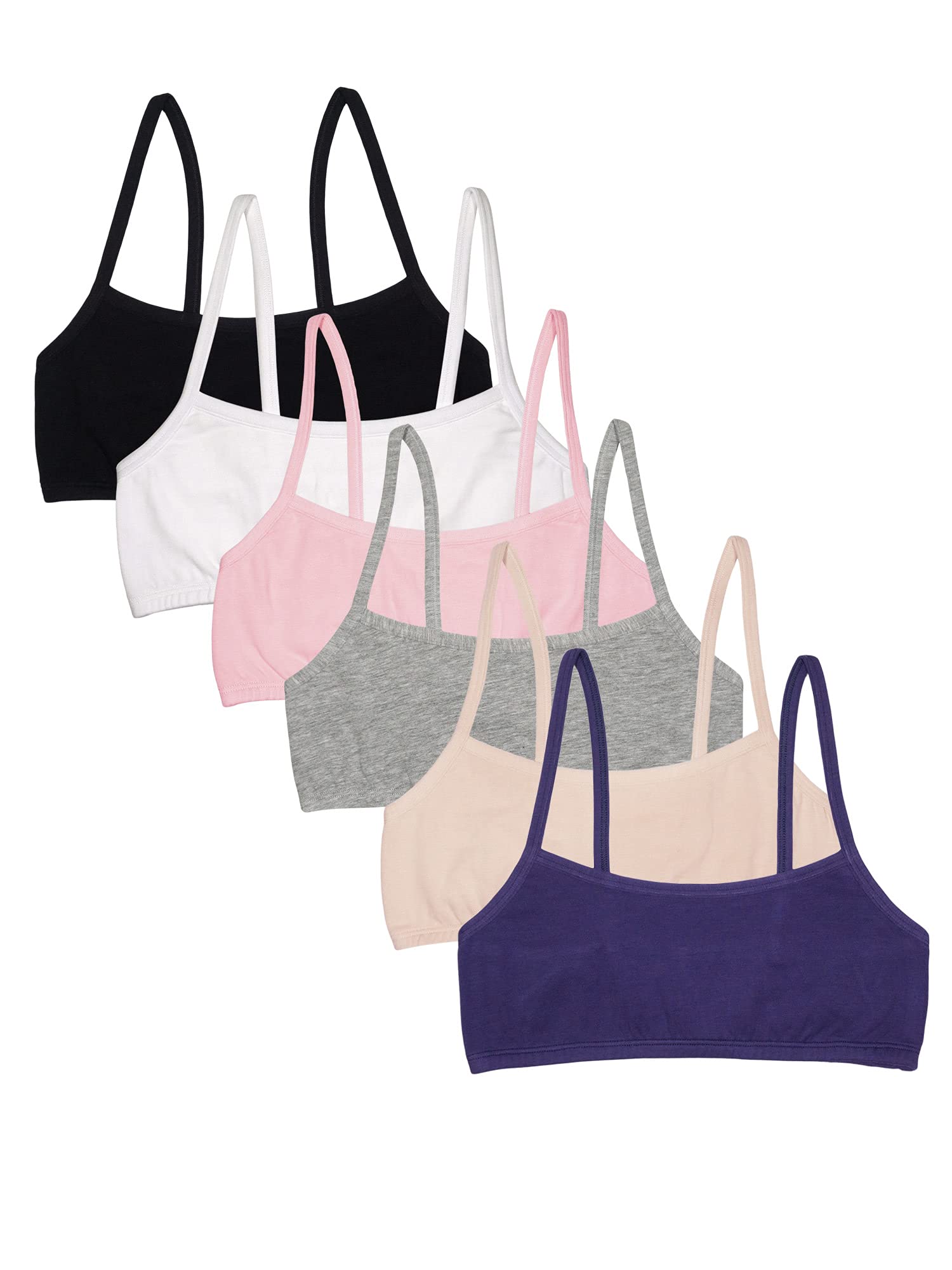 Women's Spaghetti Strap Cotton Pack De 3 Brasieres Deportivos Fruit Of The Loom Tipo Tank - Blanco Y Negro Bras 2-pack