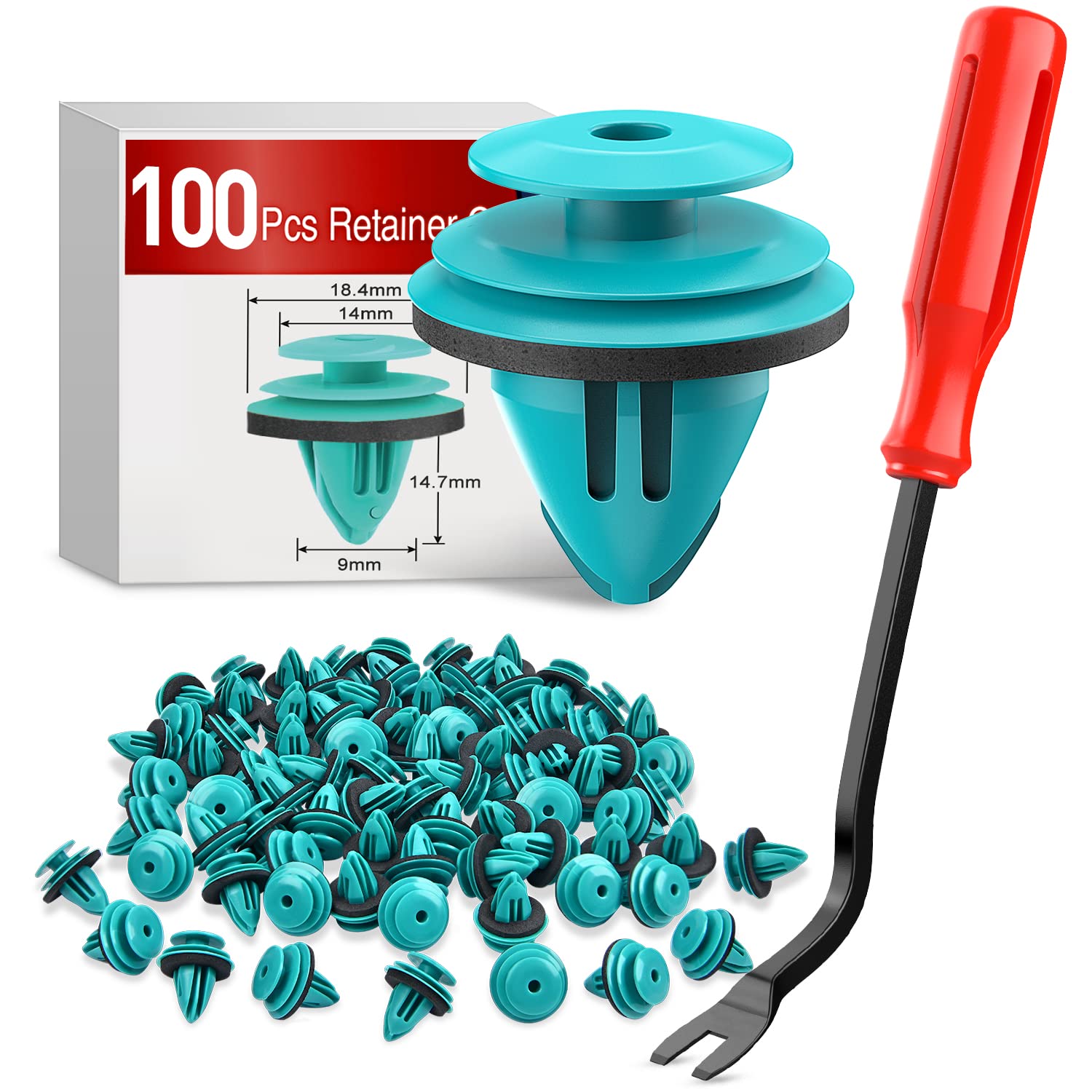 BSAMZO Push Retainer Clips For Subaru – 7mm 8mm 10mm Fastener Kit With Remover Tool (100PCS)