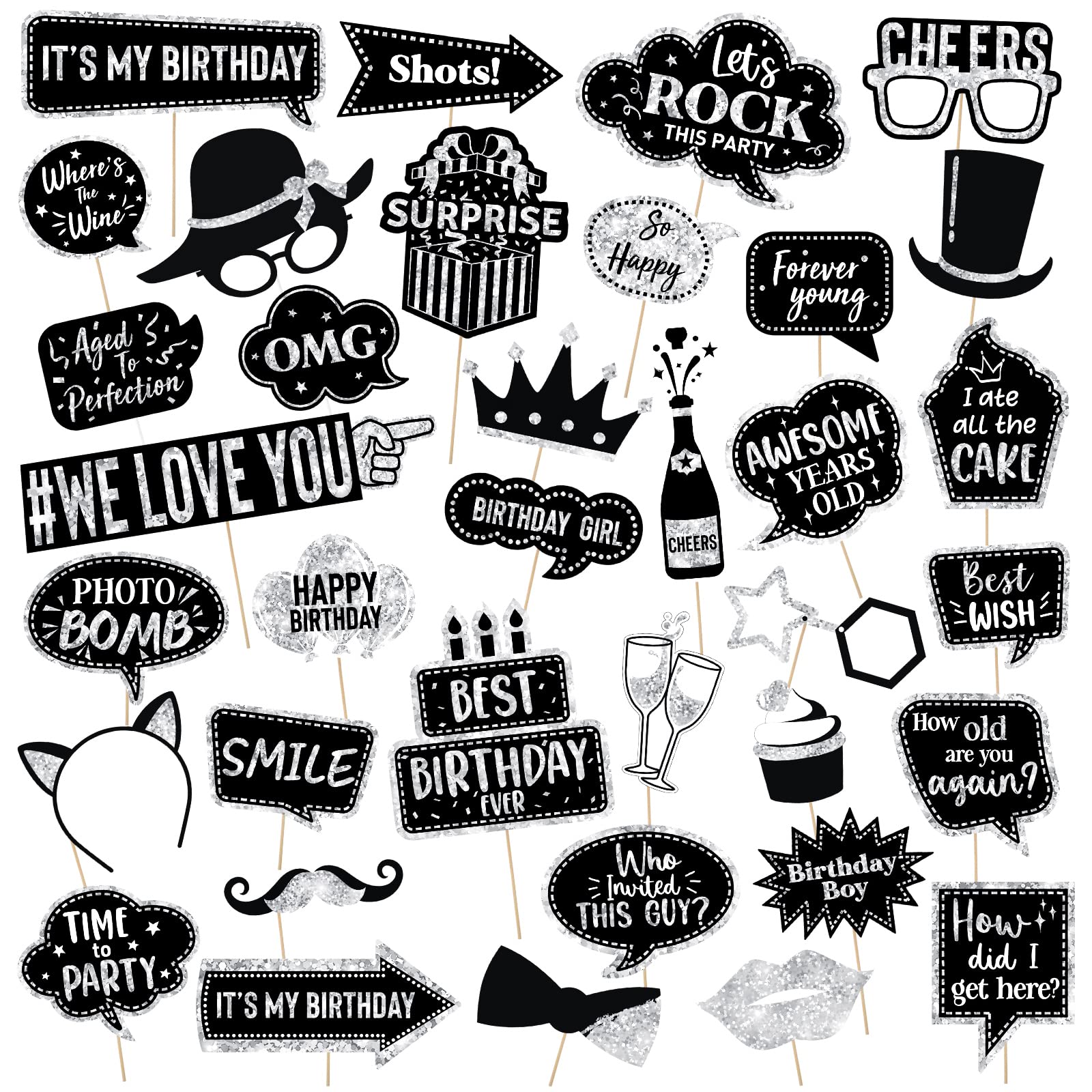 outus-brandclub-outus-36-pcs-birthday-photo-booth-props-kit-happy-birthday-graduation-wedding-party-favors-supplies-bday-party-decor-40th-50th-60th-photobooth-funny-cute-holiday-selfie-supplies-gold-and-black for Free Printable 40th Birthday Photo Booth Props Outus - Brandclub - Outus 36 Pcs Birthday Photo Booth Props Kit Happy Birthday Graduation Wedding Party Favors Supplies Bday Party Decor 40th- 50th-60th Photobooth Funny Cute Holiday Selfie Supplies(Gold and Black) for Free Printable 40th Birthday Photo Booth Props