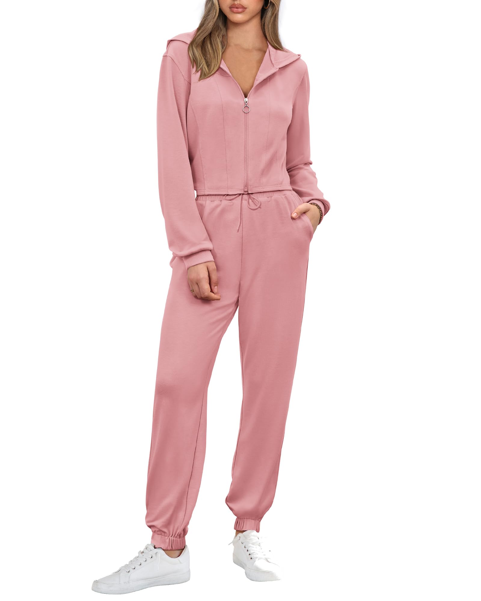 Tuta Da Donna, Set Da 2 Pezzi, Felpa Con Cappuccio A Maniche