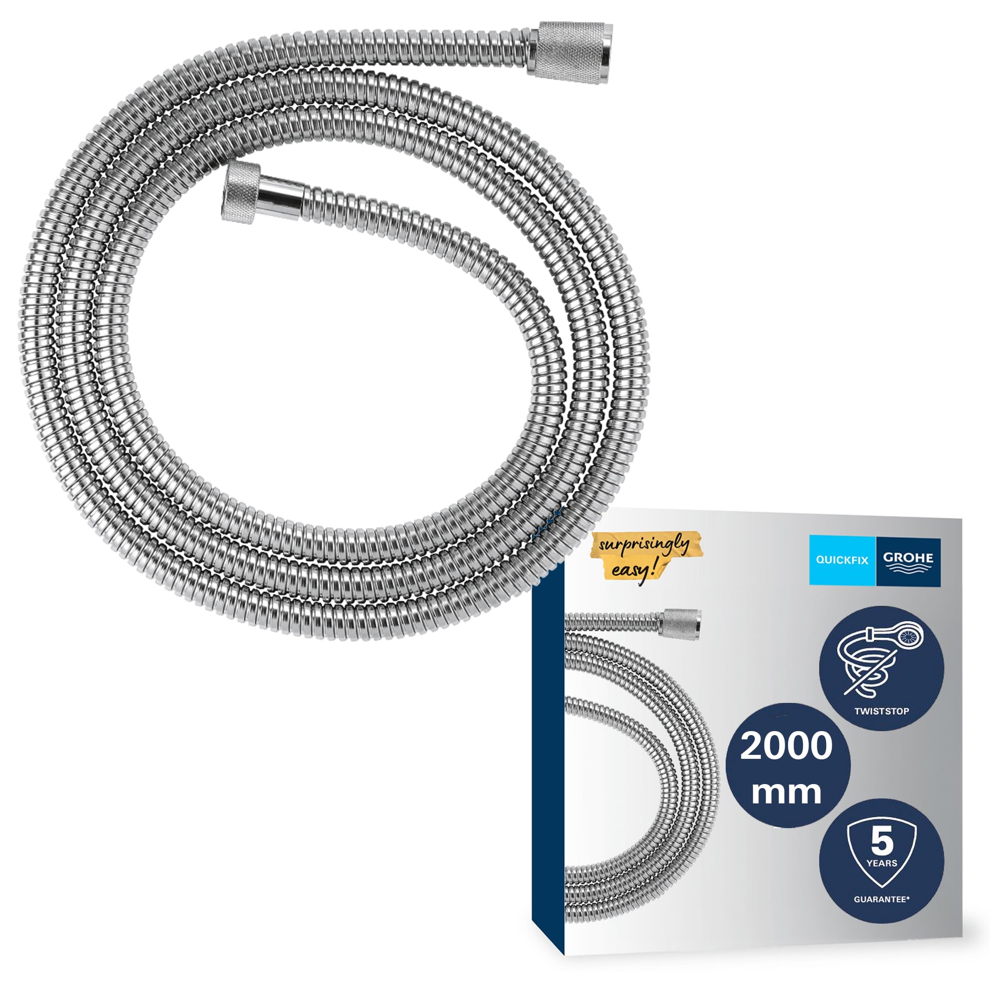 TwistStop Flexible Hose GROHE Quickfix Shower Hose 1.75m Chrome -  VitalioFlex Metal Long-Life With TwistStop Grohe 22100000 Quickfix Shower  Hose Chrome Parts