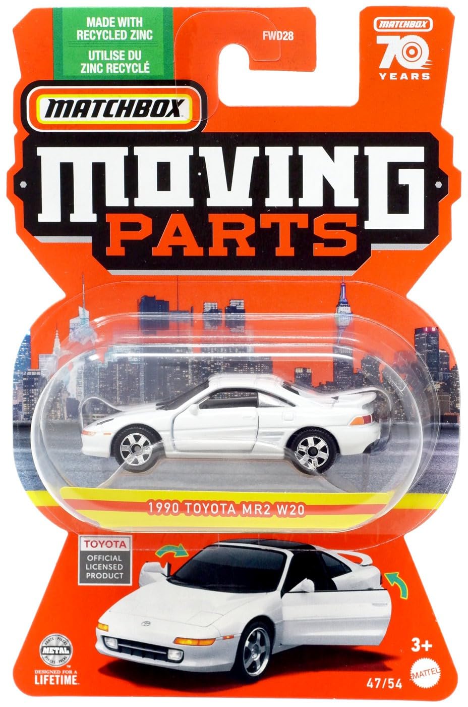 Matchbox 2020 Nissan Leaf Moving Parts Die-Cast Car – 1:64 Scale, Blue (25/54)